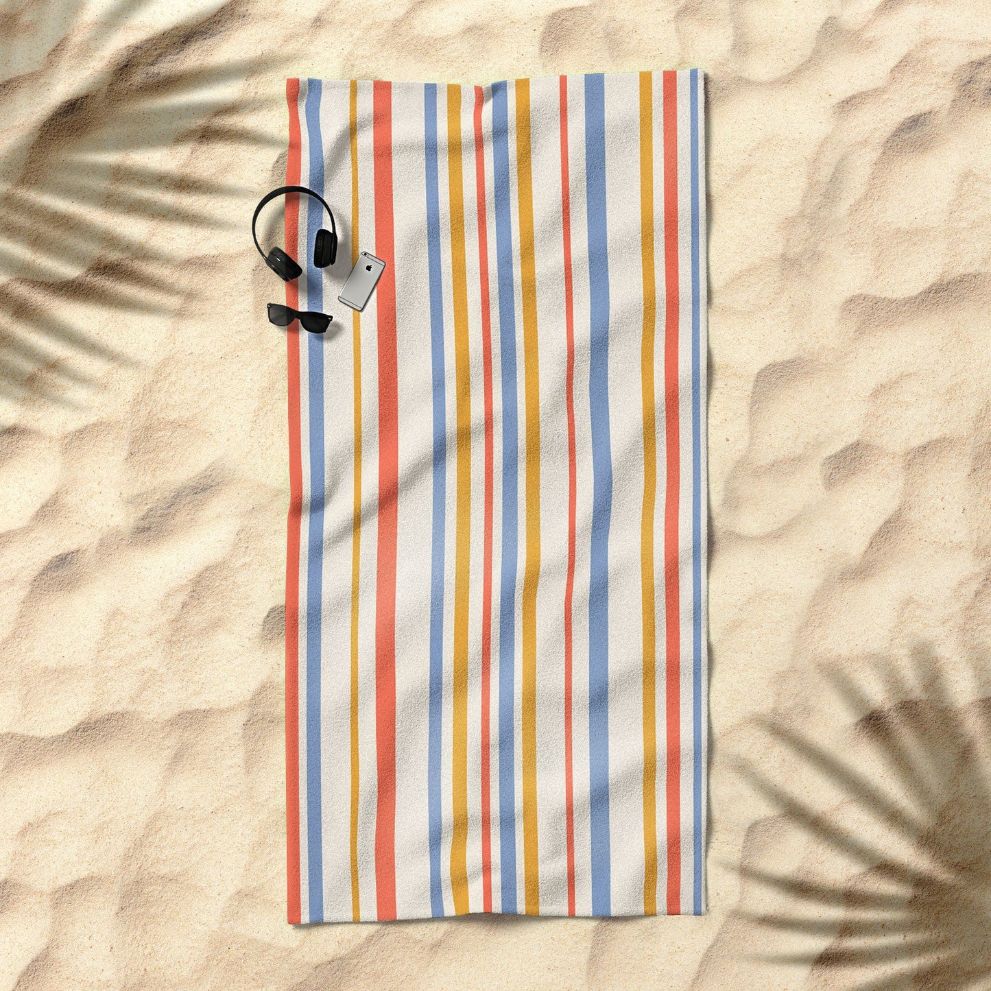 Colour Poems Classic Retro Stripes III Beach Towel