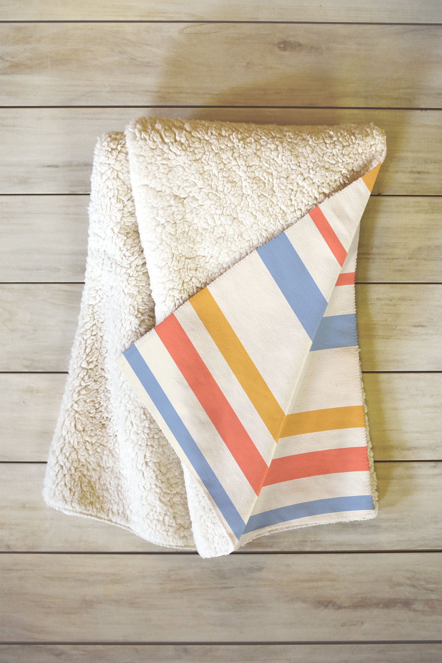 Colour Poems Classic Retro Stripes III Fleece Throw Blanket
