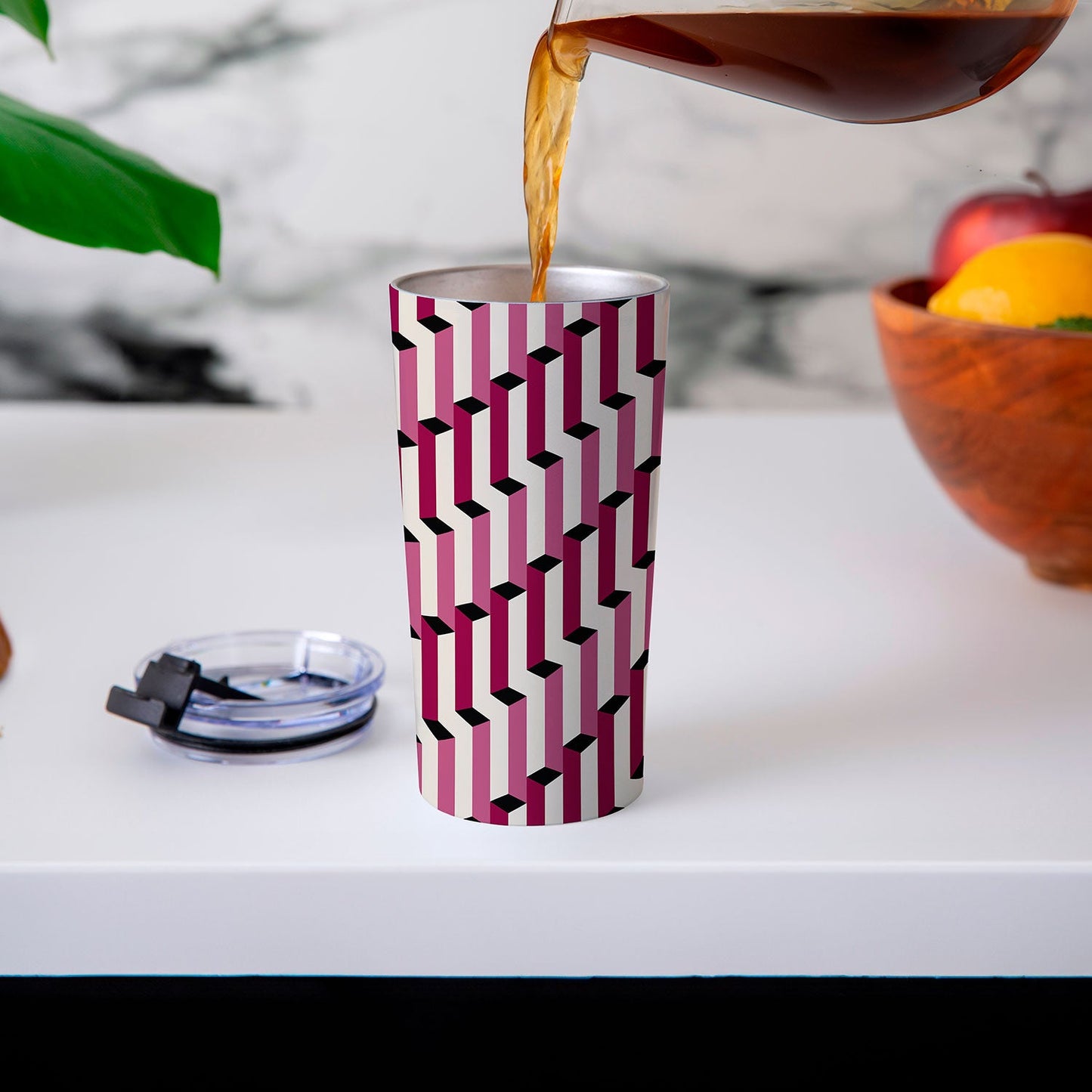 Colour Poems Columns Pattern I Travel Mug