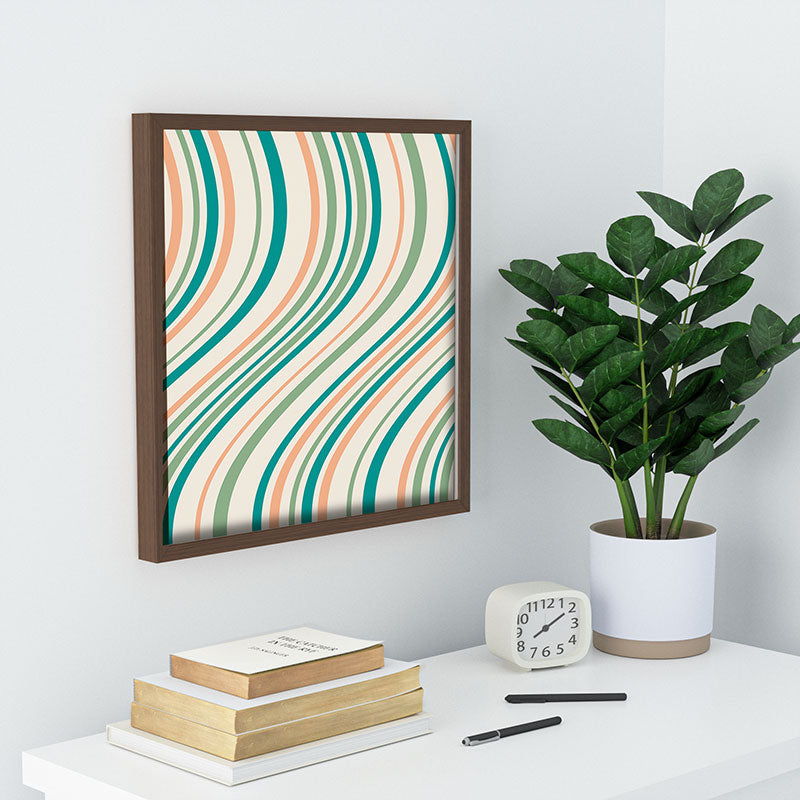 Colour Poems Wavy Retro Stripes II Recessed Framing Square