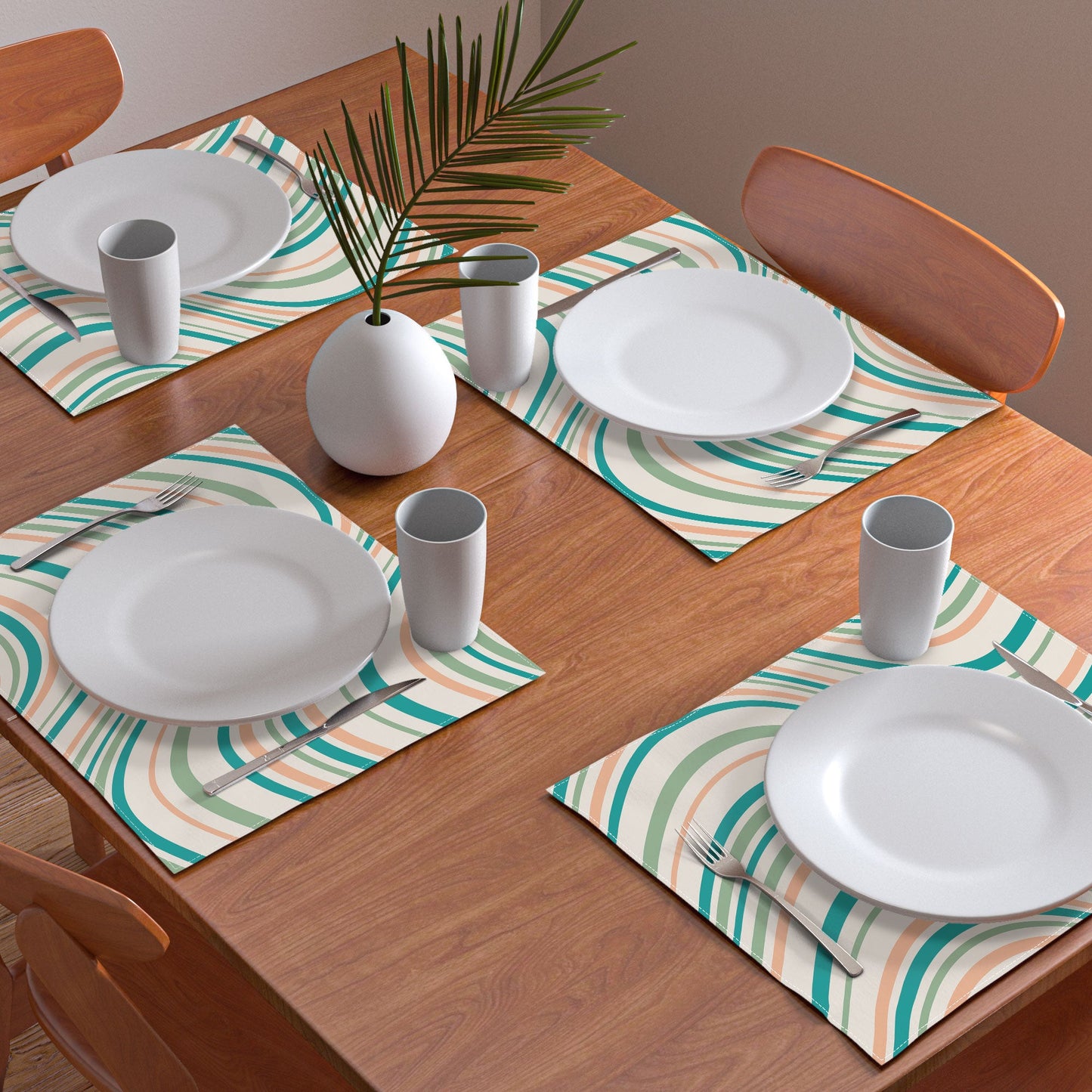 Colour Poems Wavy Retro Stripes II Placemat