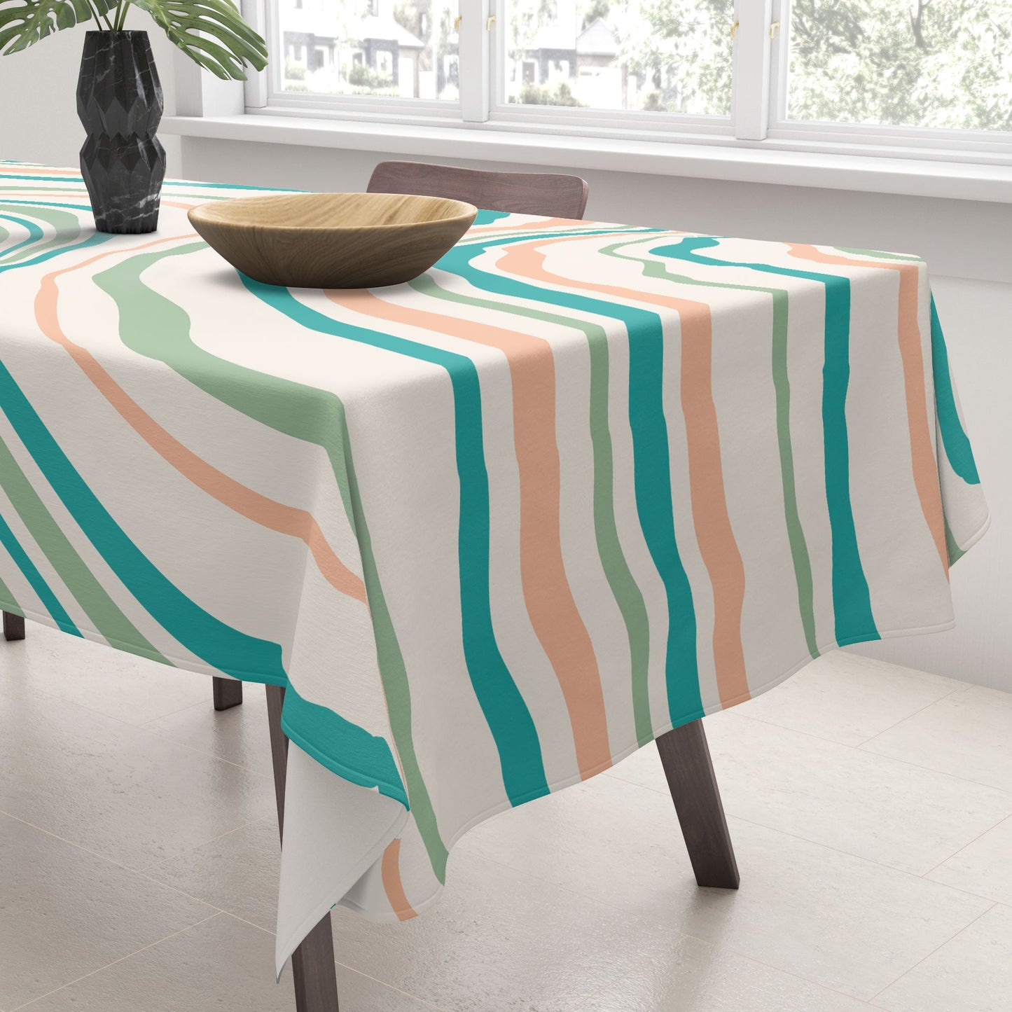 Colour Poems Wavy Retro Stripes II Tablecloth