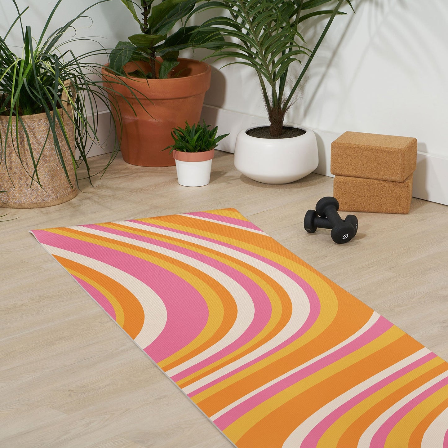 Colour Poems Wavy Retro Stripes III Yoga Mat