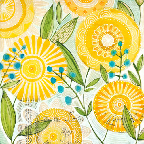 Cori Dantini Sun Burst Flowers Shower Curtain