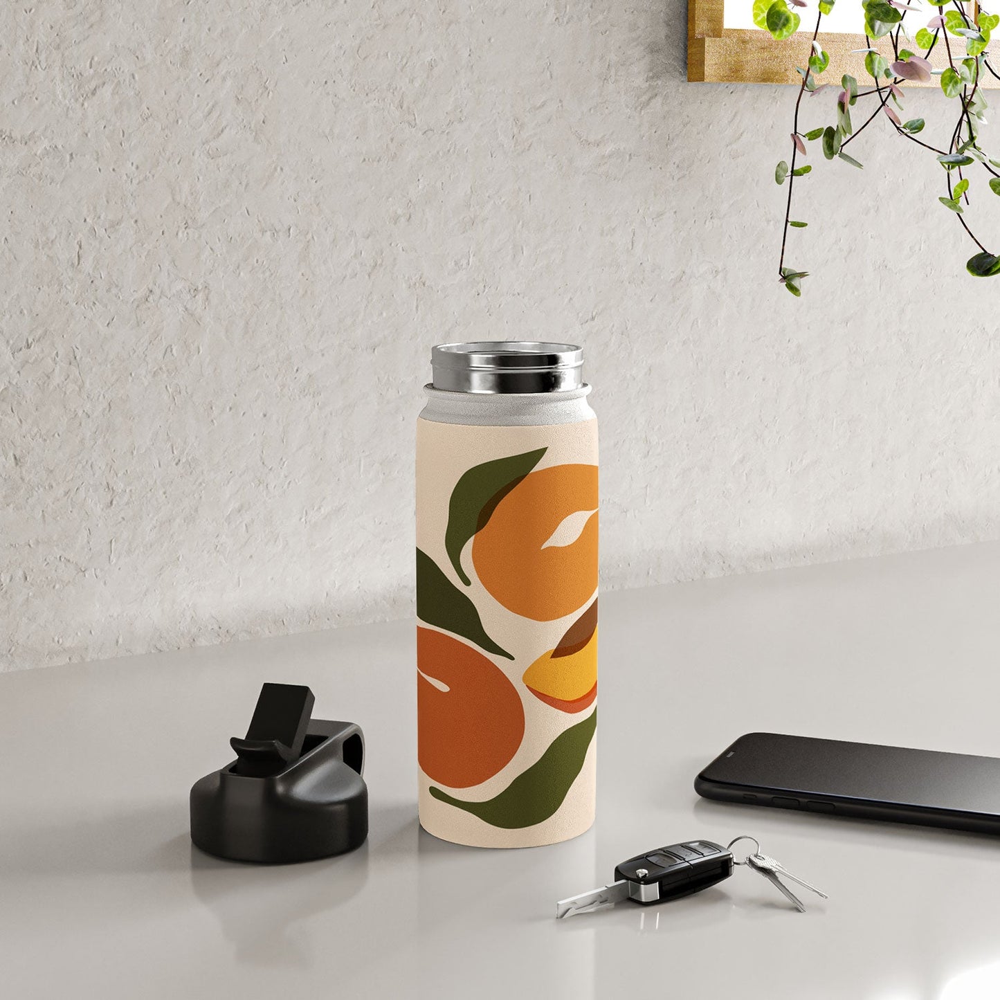Cuss Yeah Designs Yellow Peaches Water Bottle