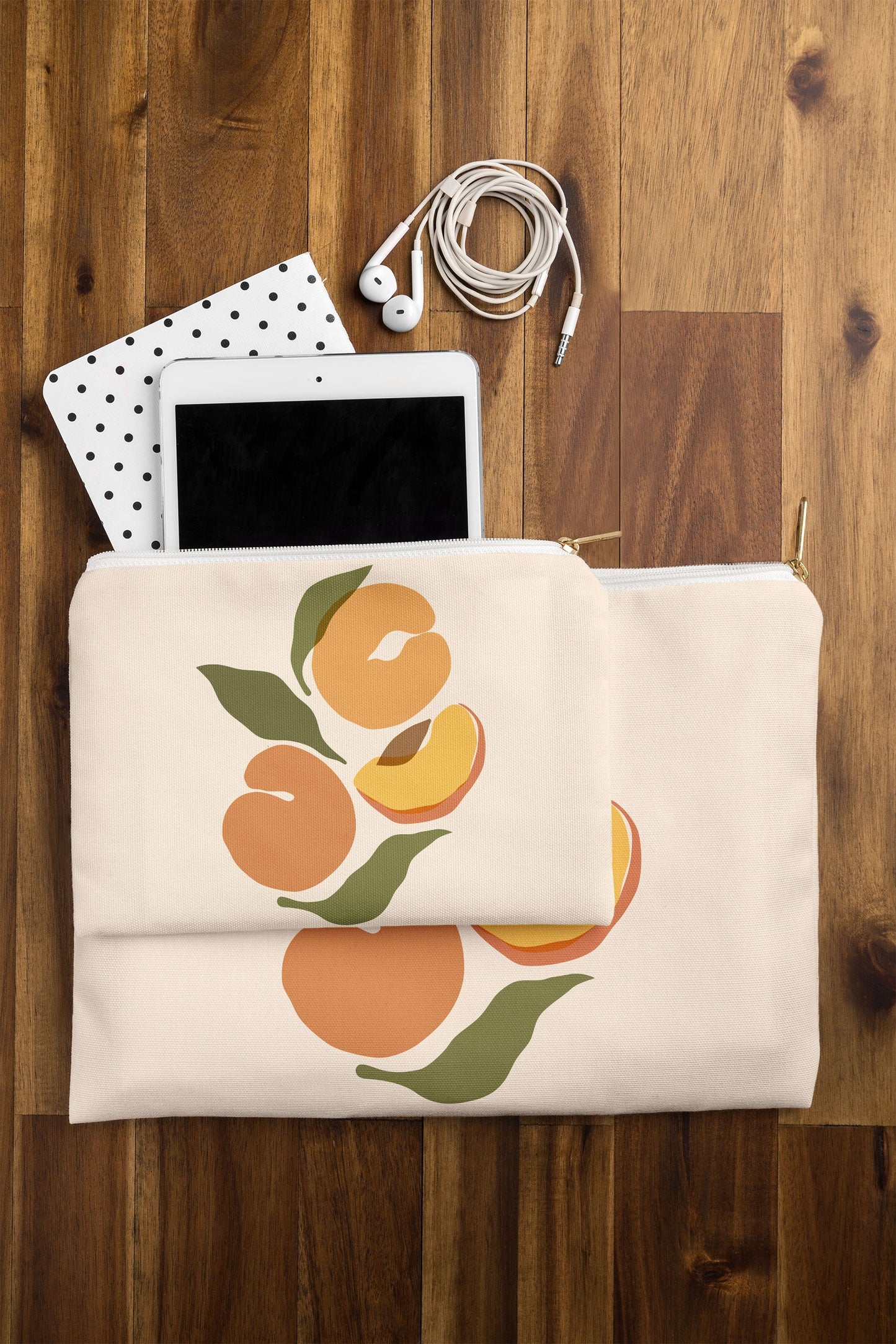 Cuss Yeah Designs Yellow Peaches Pouch