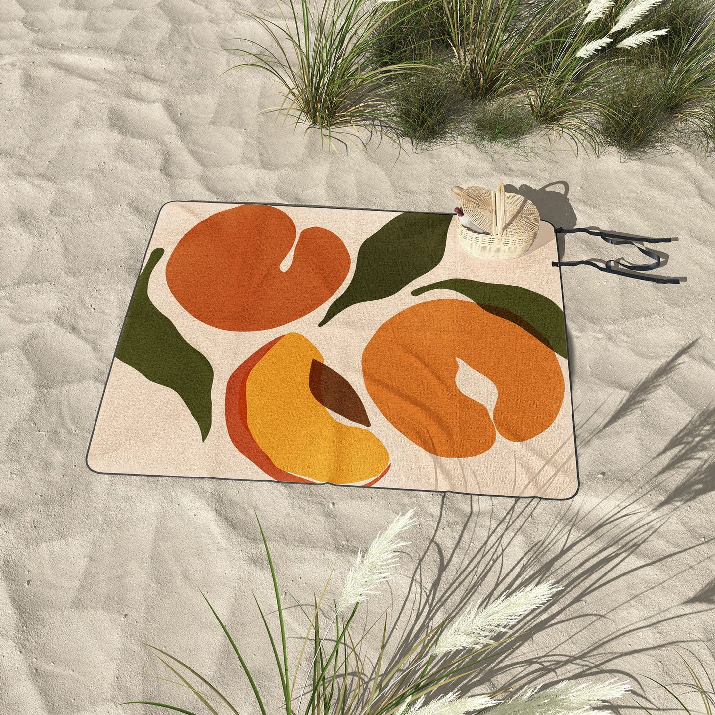 Cuss Yeah Designs Yellow Peaches Picnic Blanket