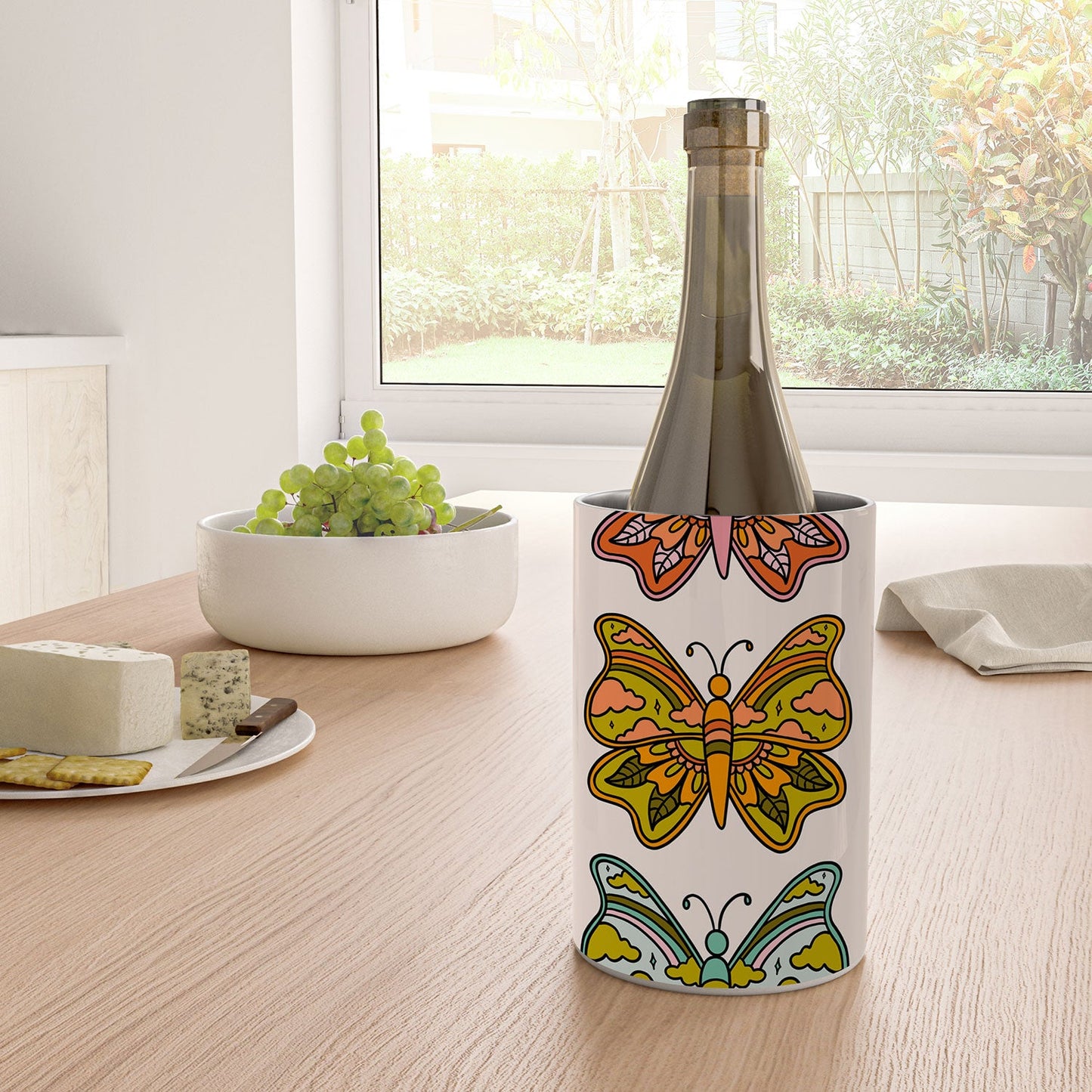Doodle By Meg Rainbow Butterflies Wine Chiller