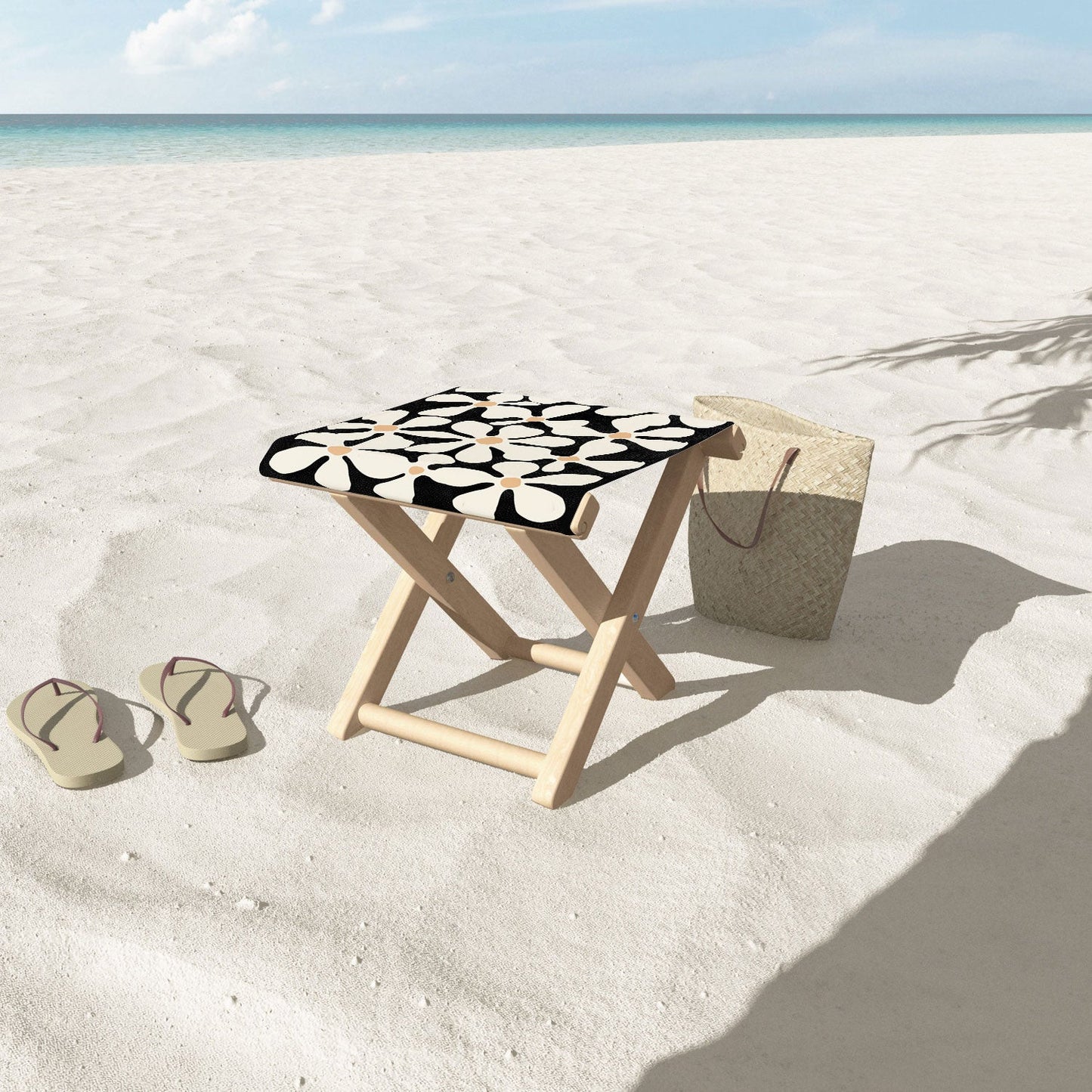 DorisciciArt Midnight Bohemian Floral Folding Stool
