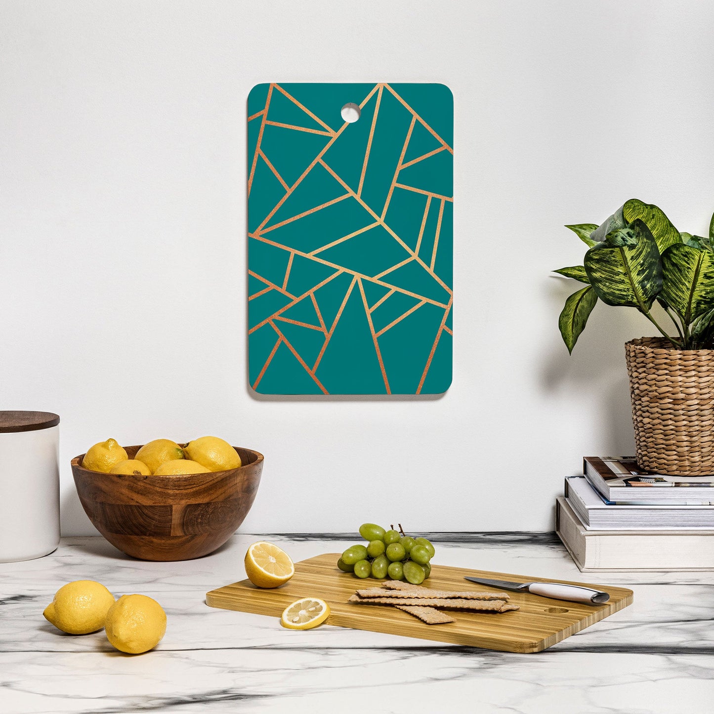 Elisabeth Fredriksson Copper and Teal Cutting Board Rectangle