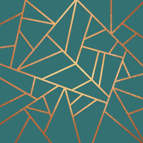 Elisabeth Fredriksson Copper and Teal Shower Curtain