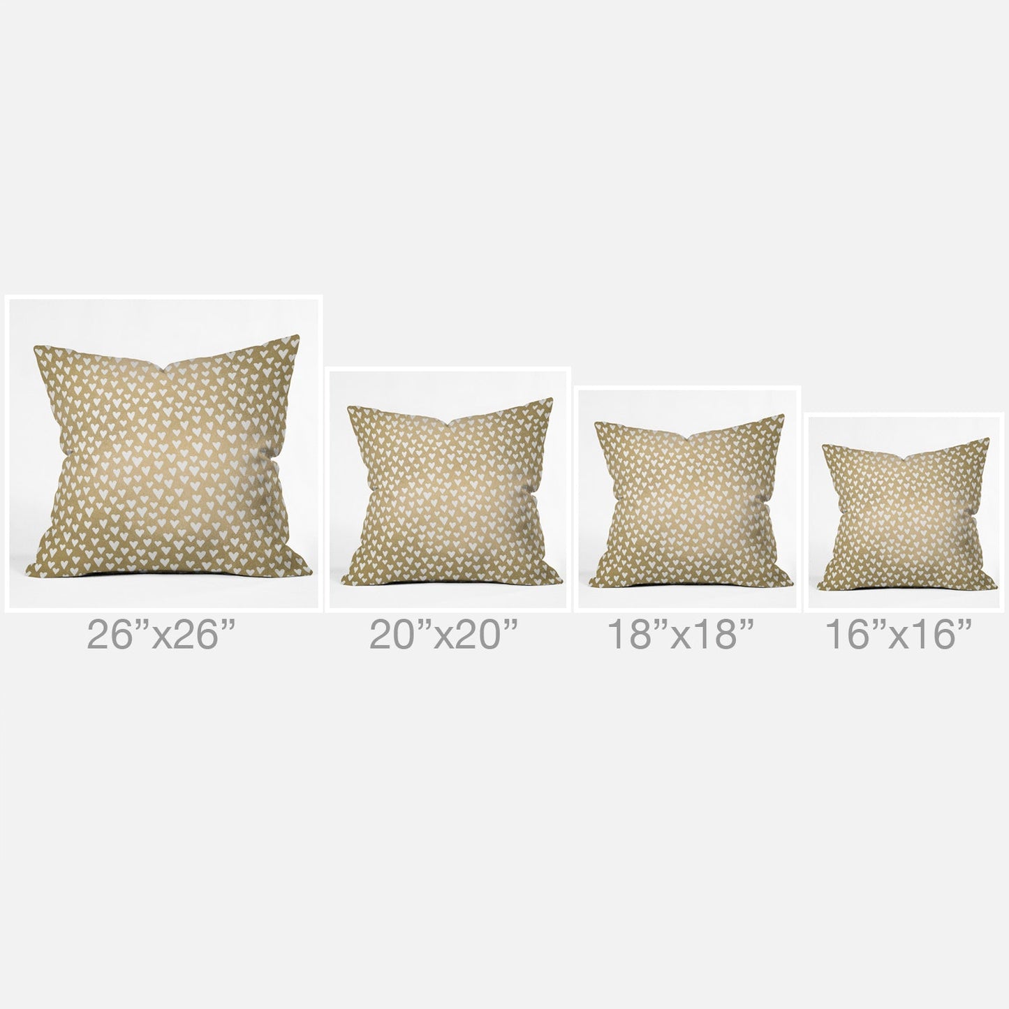 Elisabeth Fredriksson Little Hearts On Gold Throw Pillow