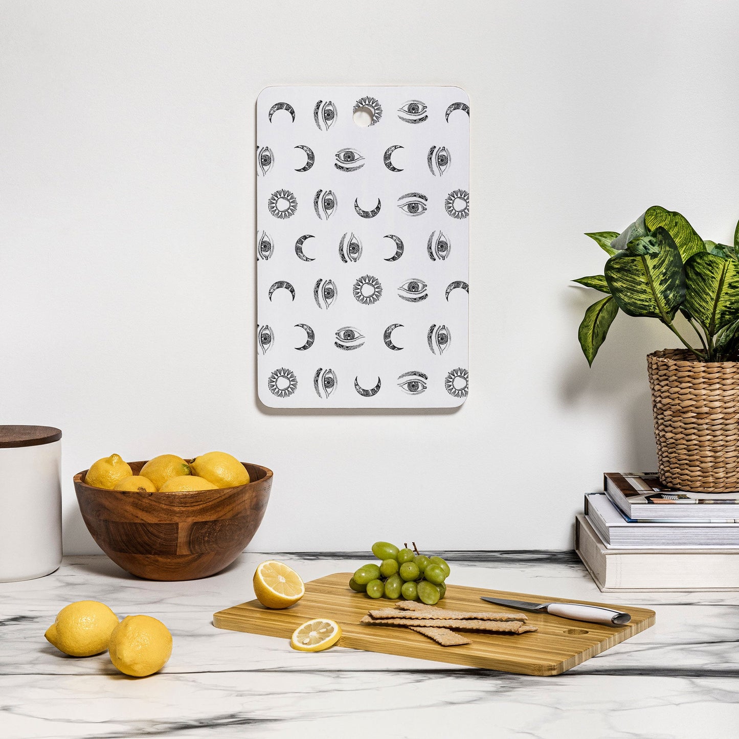 Emanuela Carratoni Moon and Sun Cutting Board Rectangle