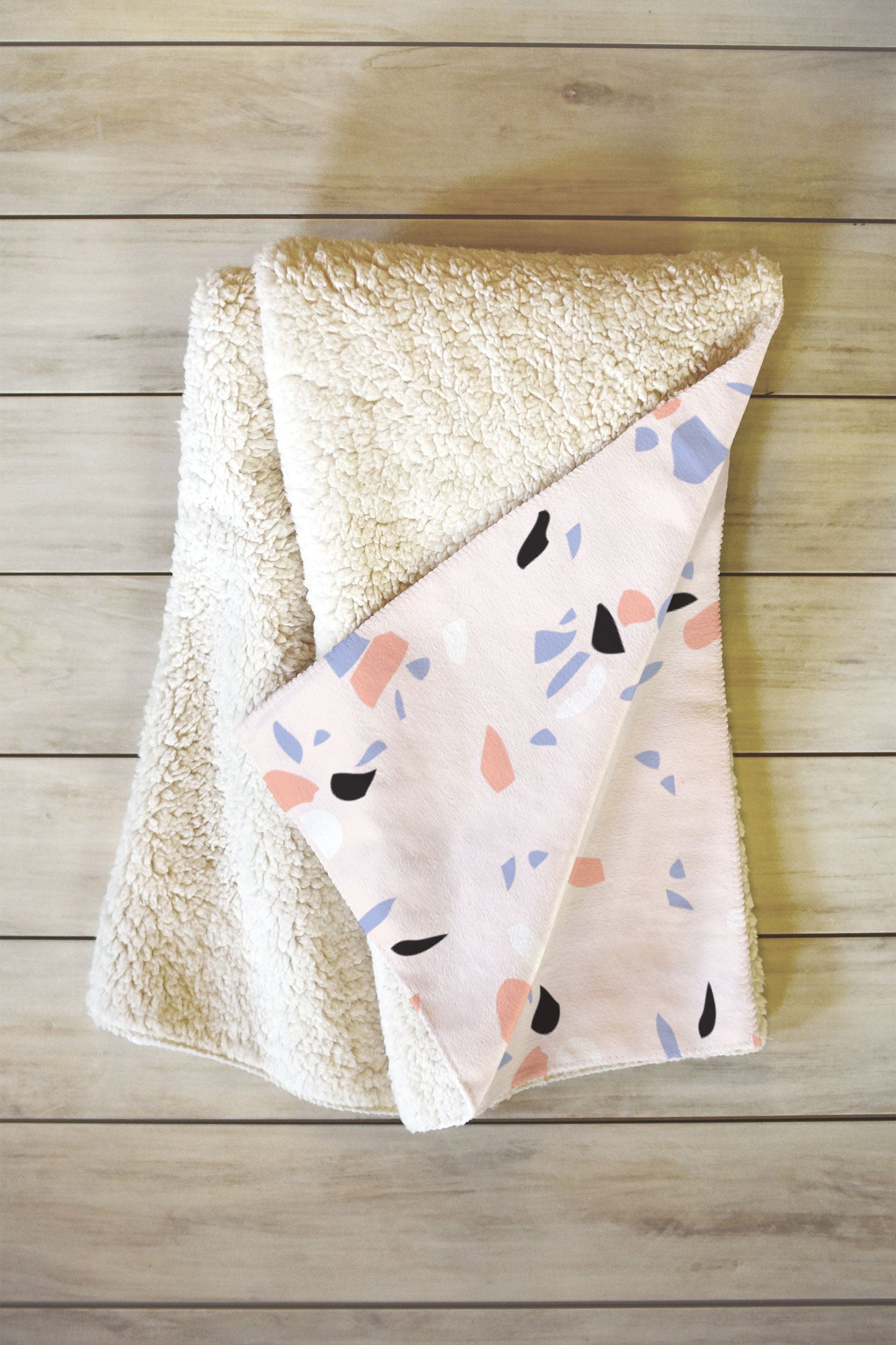 Emanuela Carratoni Sweet Terrazzo Texture Fleece Throw Blanket