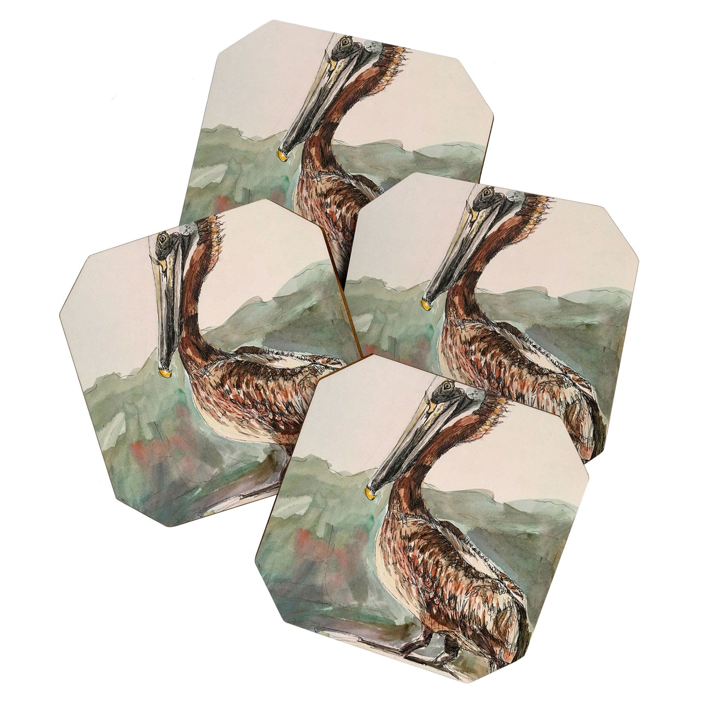 Emily Tucci Pelican Coaster Set