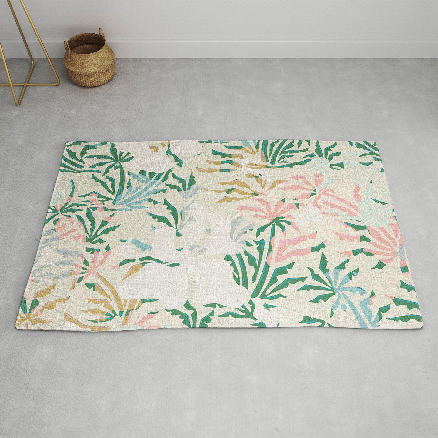 evamatise Tropical Jungle Landscape Abstraction Area Rug