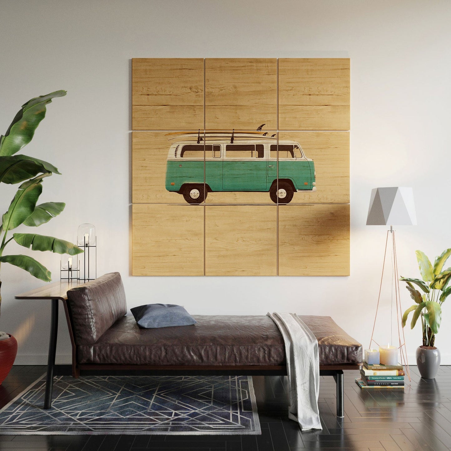 Florent Bodart Famous Cars 5 Blue Van Wood Wall Mural