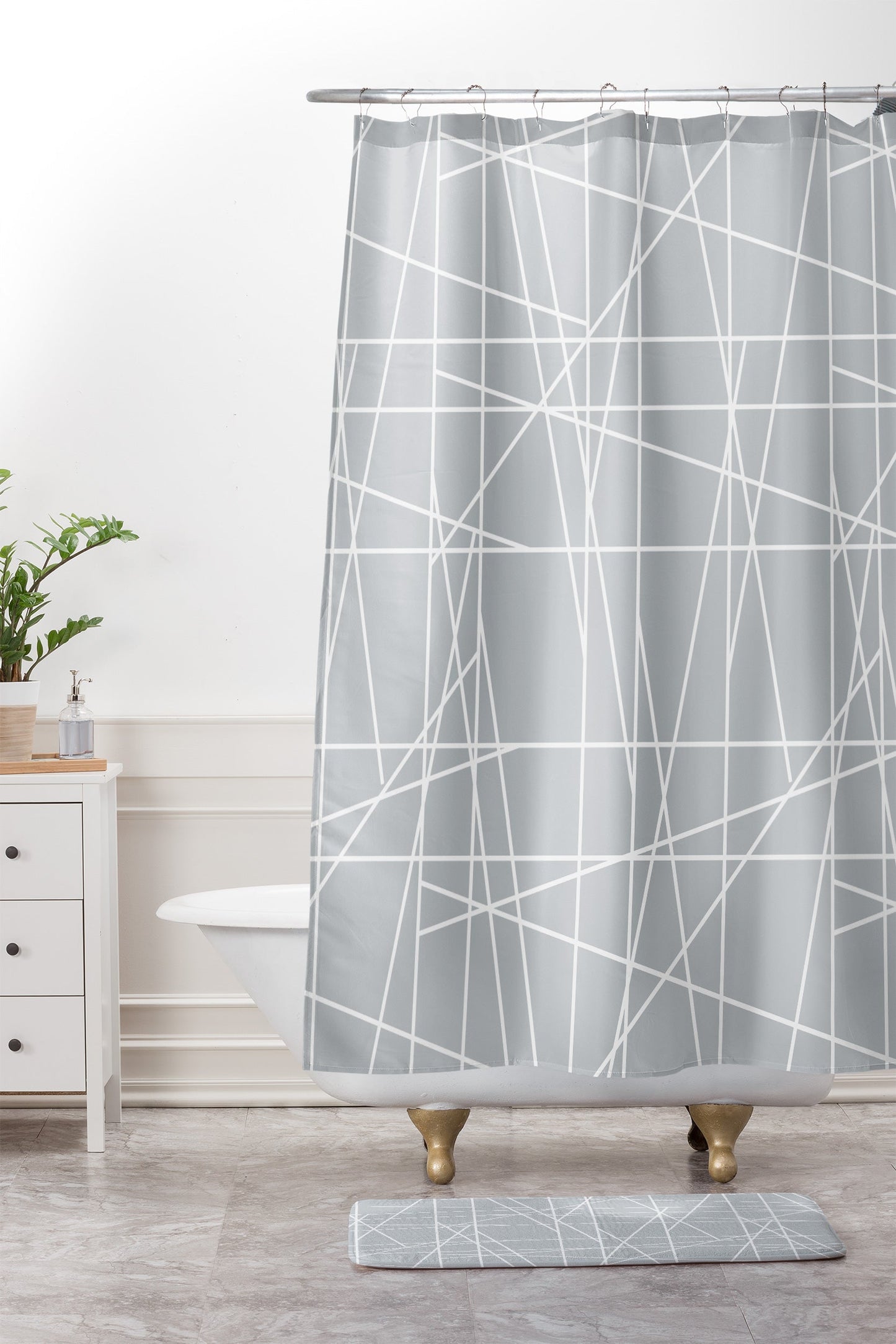 Gabriela Fuente Architecture silver Shower Curtain And Mat