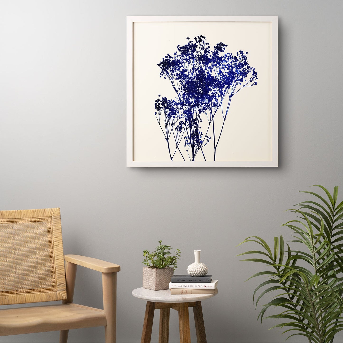 Garima Dhawan Babys Breath Indigo Framed Wall Art