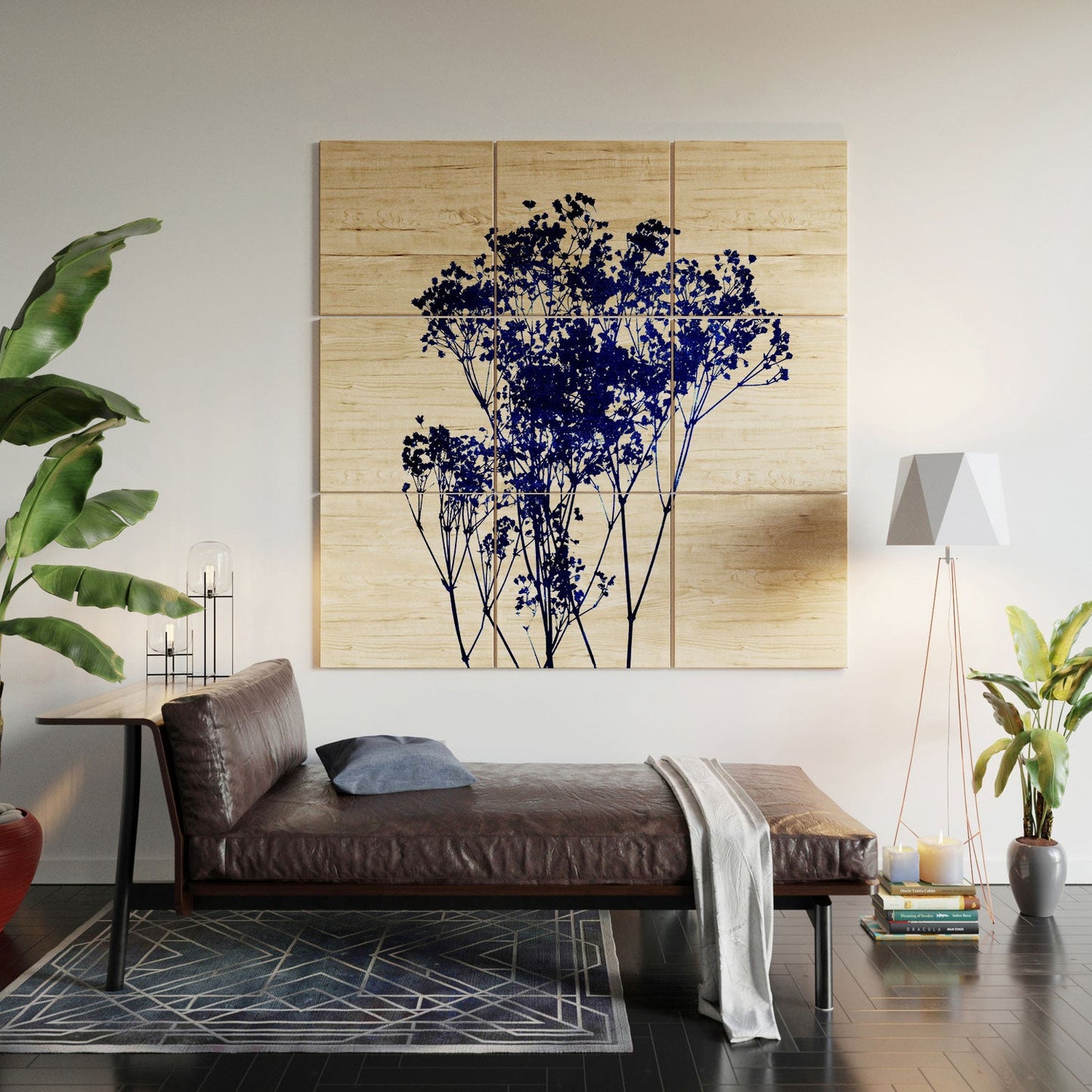 Garima Dhawan Babys Breath Indigo Wood Wall Mural