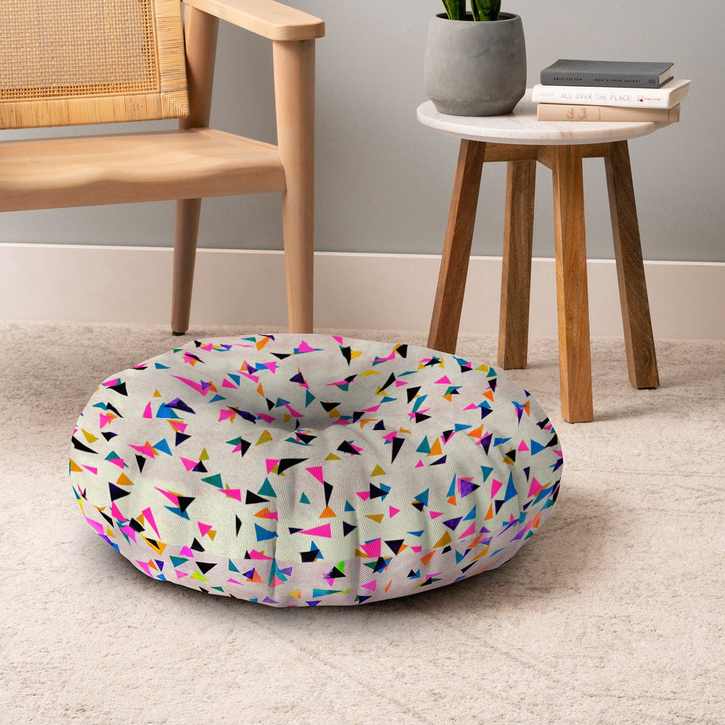 Georgiana Paraschiv Celebration Triangles Floor Pillow Round