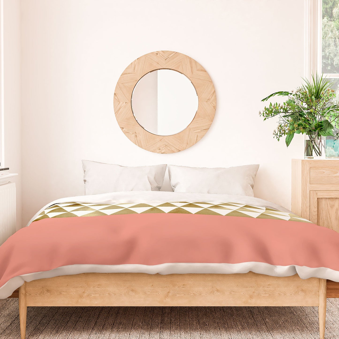 Georgiana Paraschiv Gold Triangles Duvet Cover