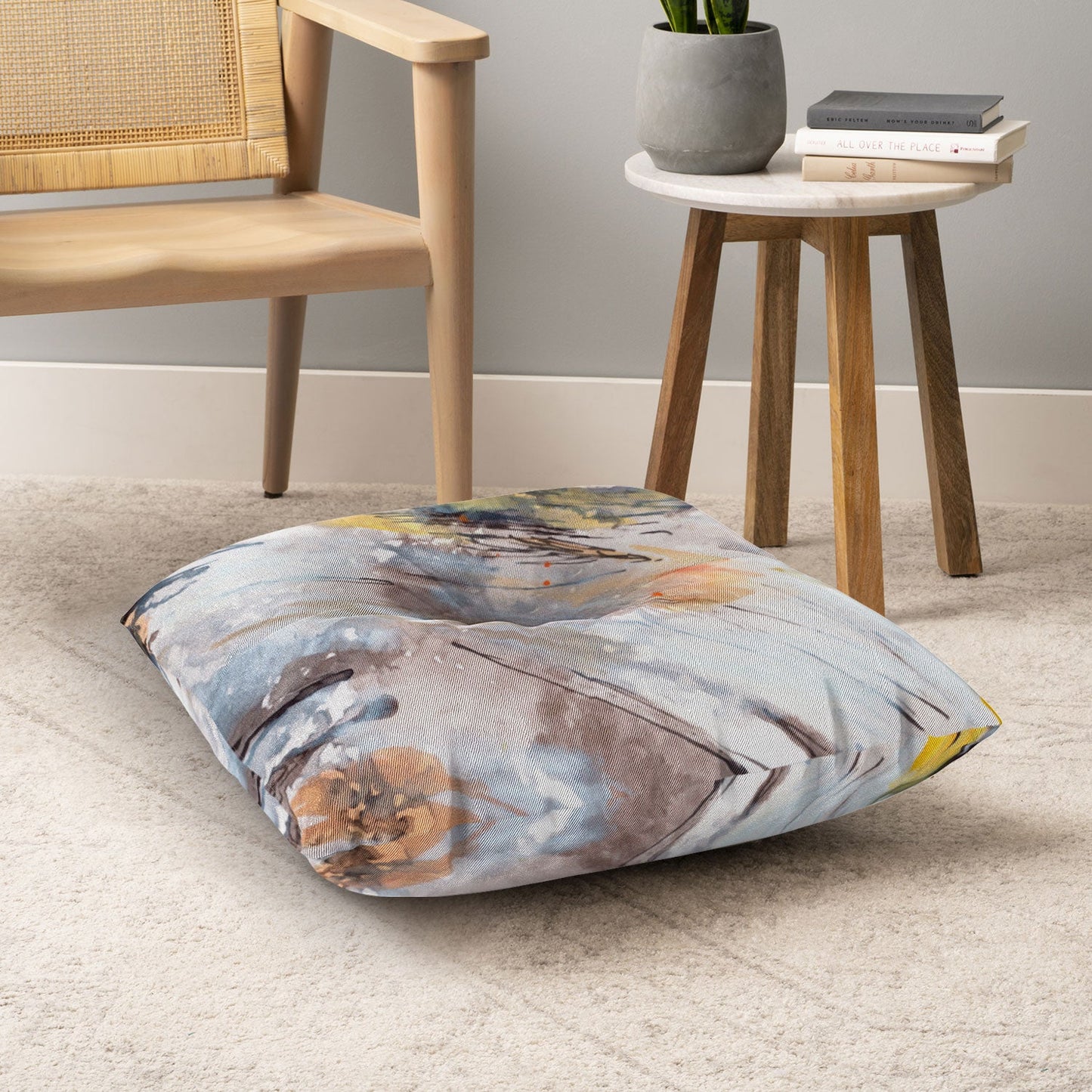 Ginette Fine Art Feathers In The Wind Floor Pillow Square