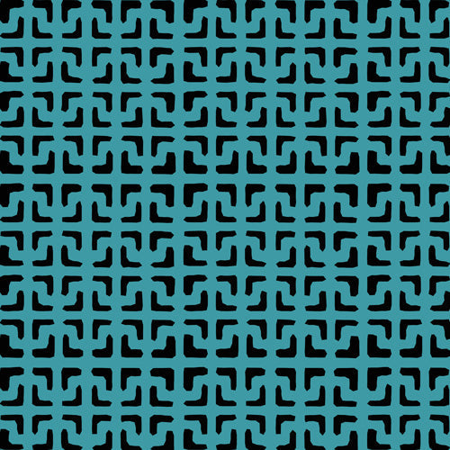 Hadley Hutton Lattice Pieces Teal Shower Curtain