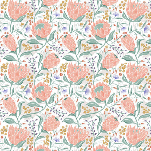 Heather Dutton Protea Field White Shower Curtain