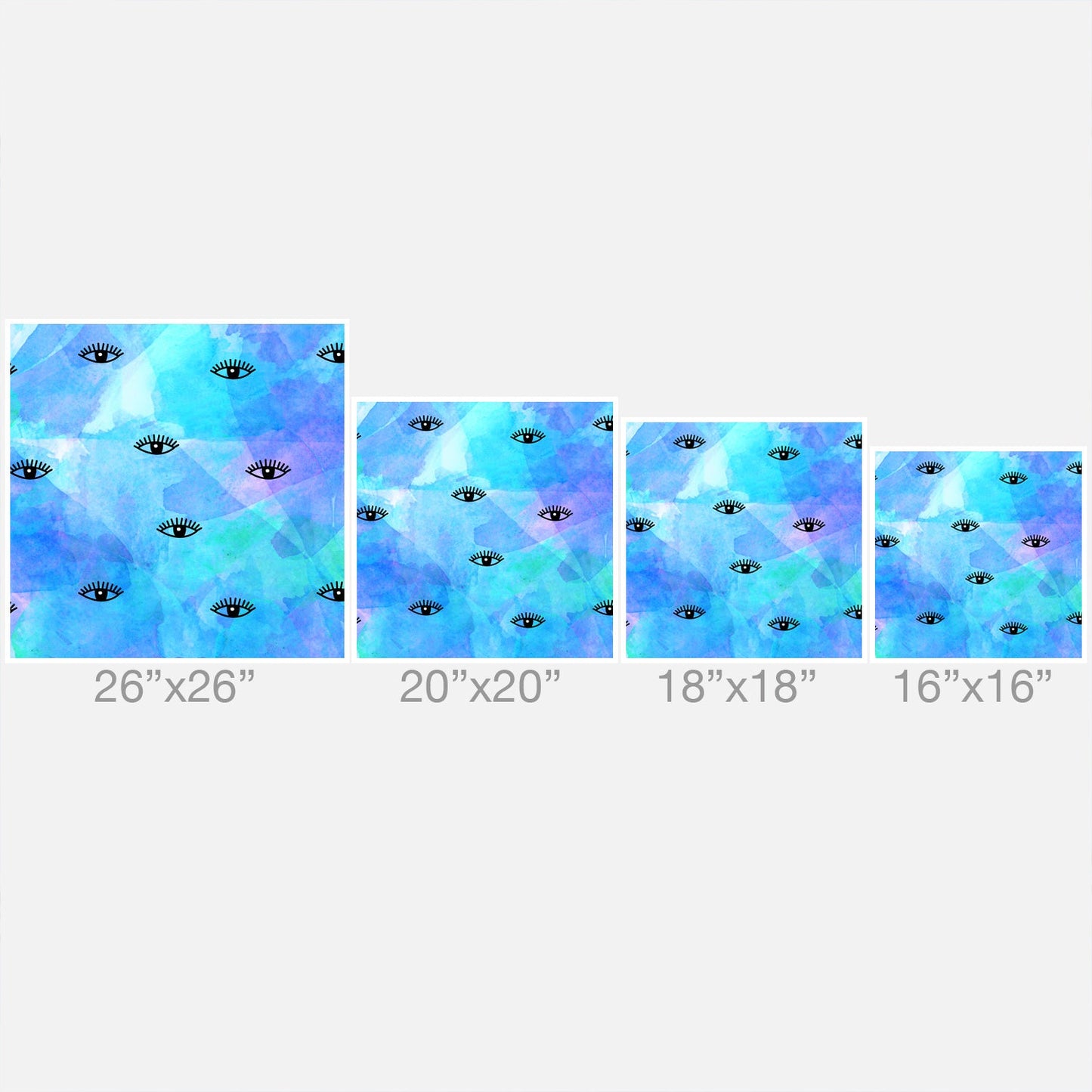 Hello Sayang Eye Blush Blue Outdoor Throw Pillow