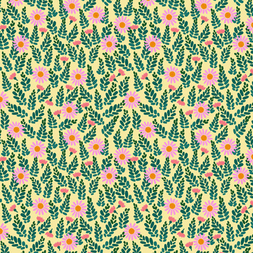 Hello Sayang Wild Daisies Yellow Shower Curtain