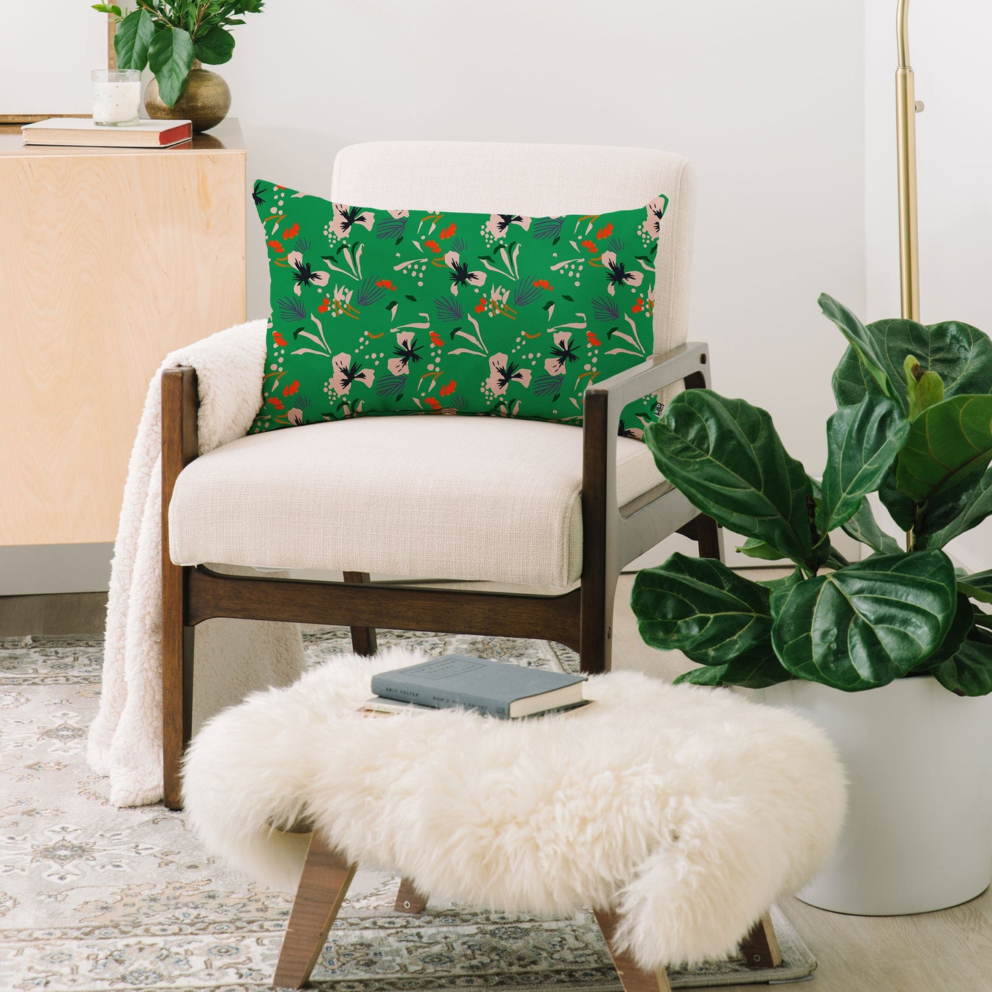 Holli Zollinger ANTHOLOGY OF PATTERN SEVILLE GARDEN GREEN Oblong Throw Pillow