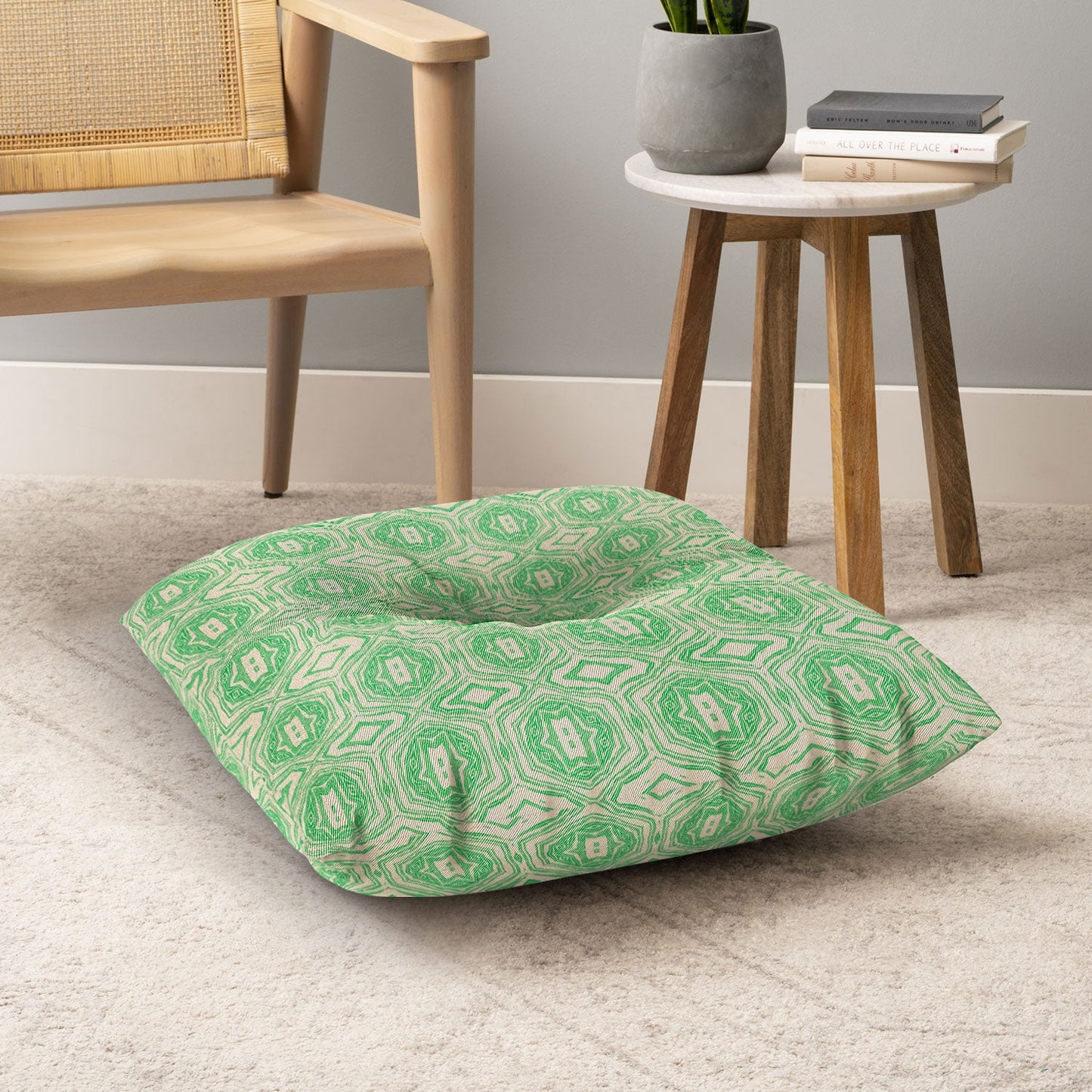 Holli Zollinger ANTHOLOGY OF PATTERN SEVILLE MARBLE GREEN Floor Pillow Square