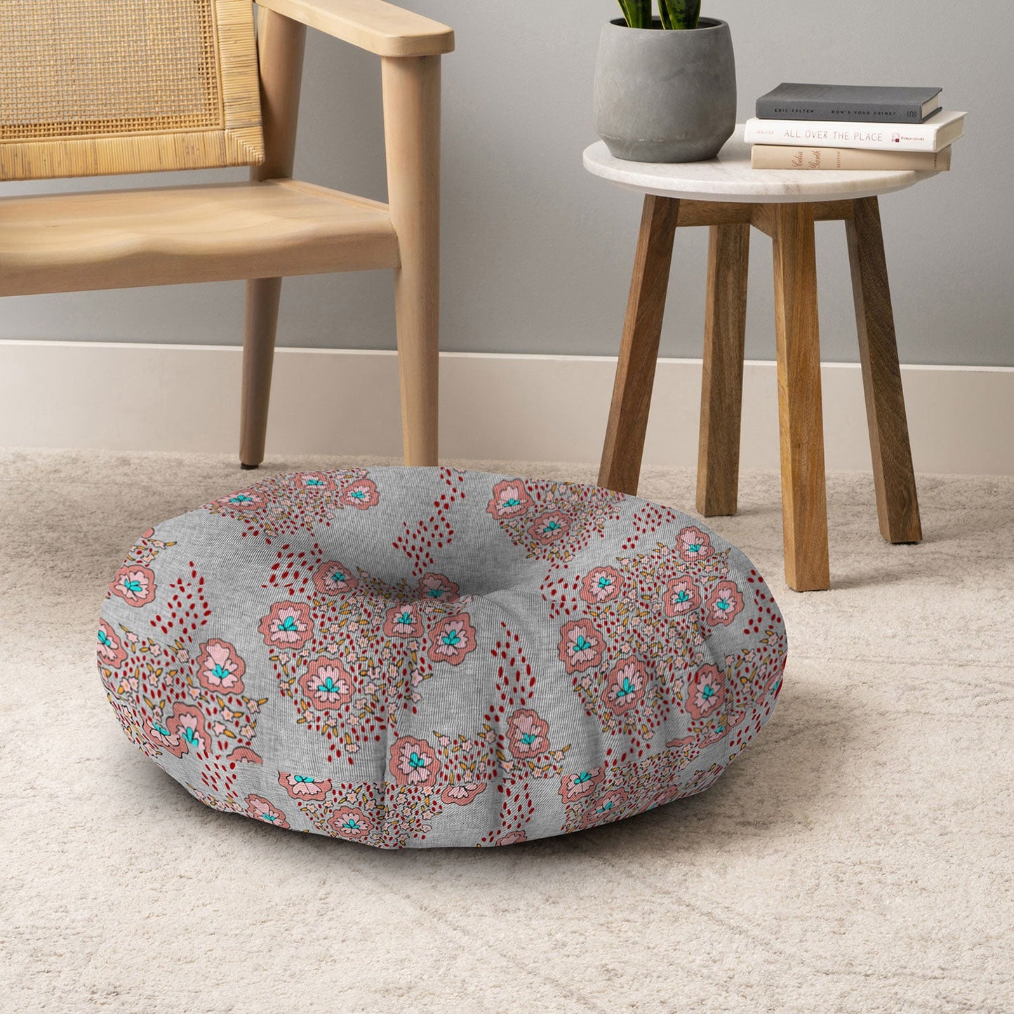 Holli Zollinger Boho Light Floral Floor Pillow Round