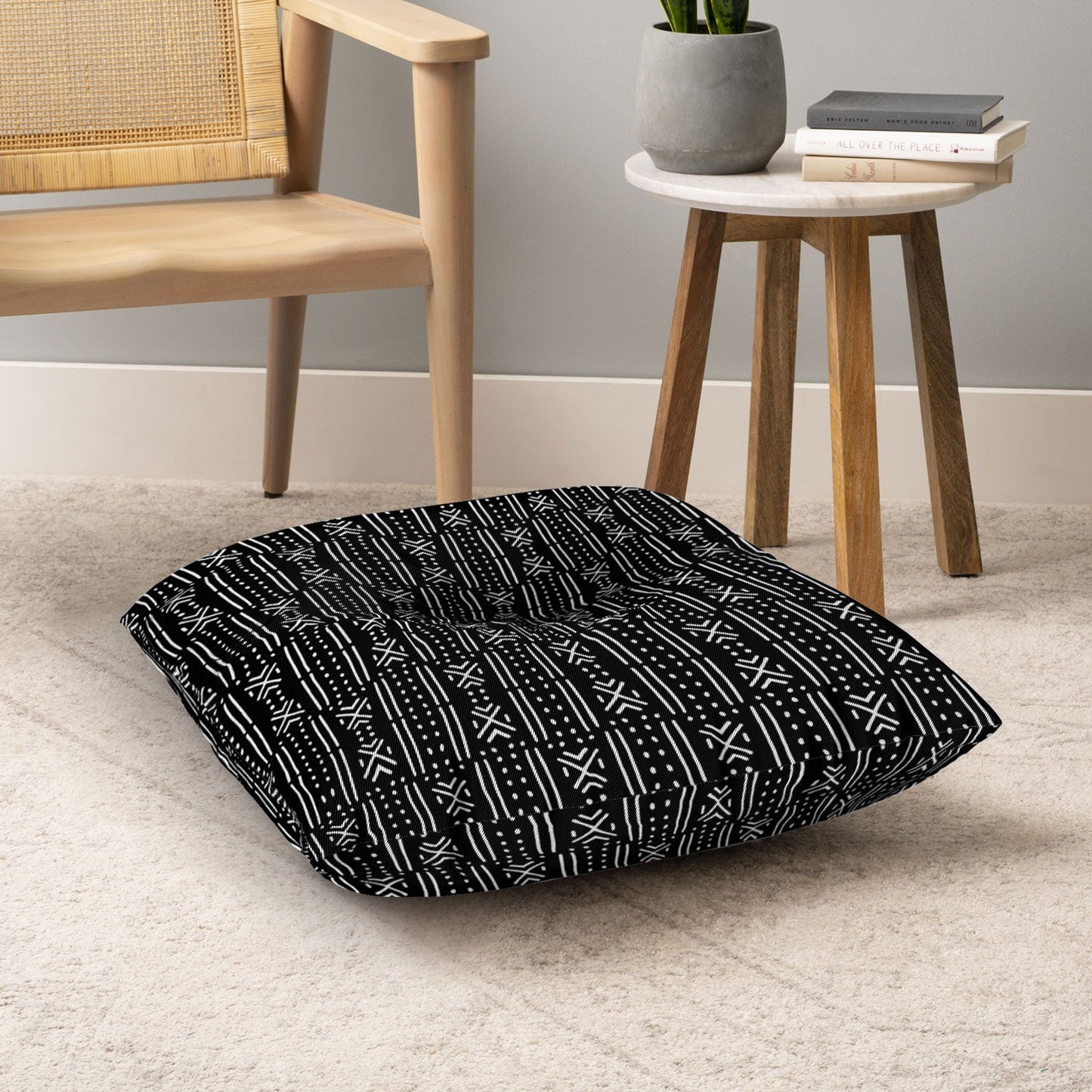 Holli Zollinger MUDCLOTH BLACK Floor Pillow Square