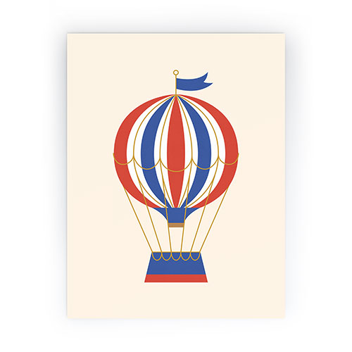 Intemporalis Vintage Hot Air Balloon Blue Mini Art Print