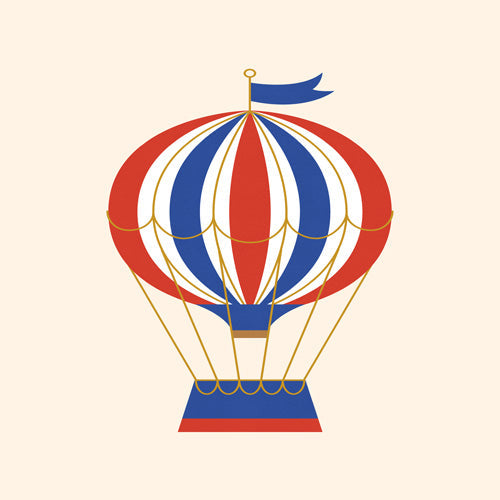 Intemporalis Vintage Hot Air Balloon Blue Shower Curtain