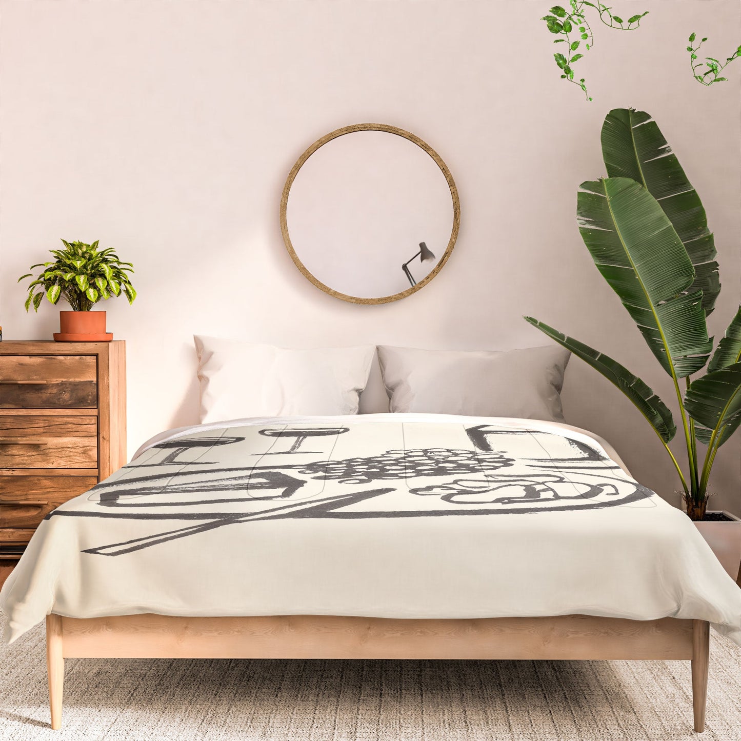 Intemporalis Wine and Cheese Aperitivo BW Comforter