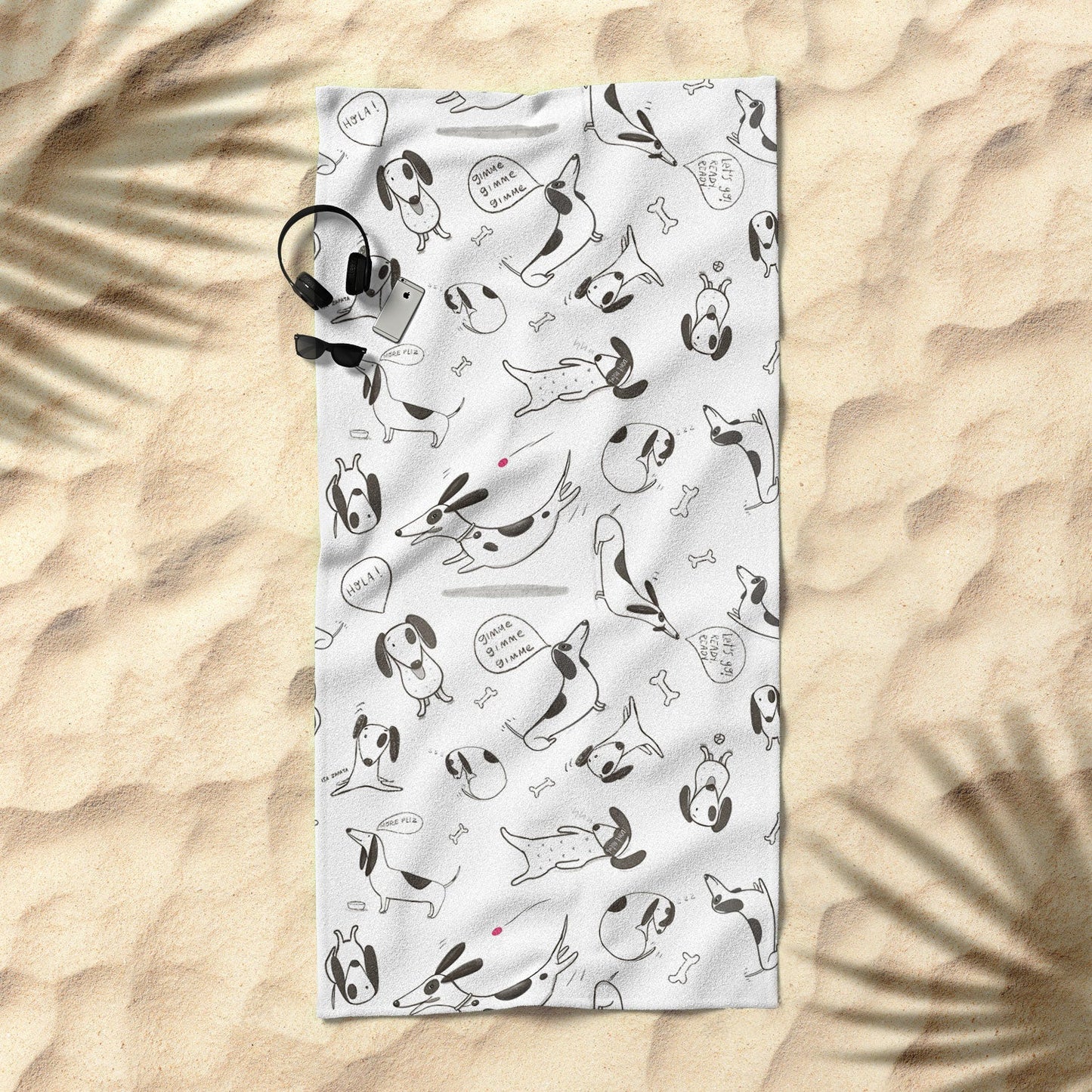 Isa Zapata Doxie Beach Towel