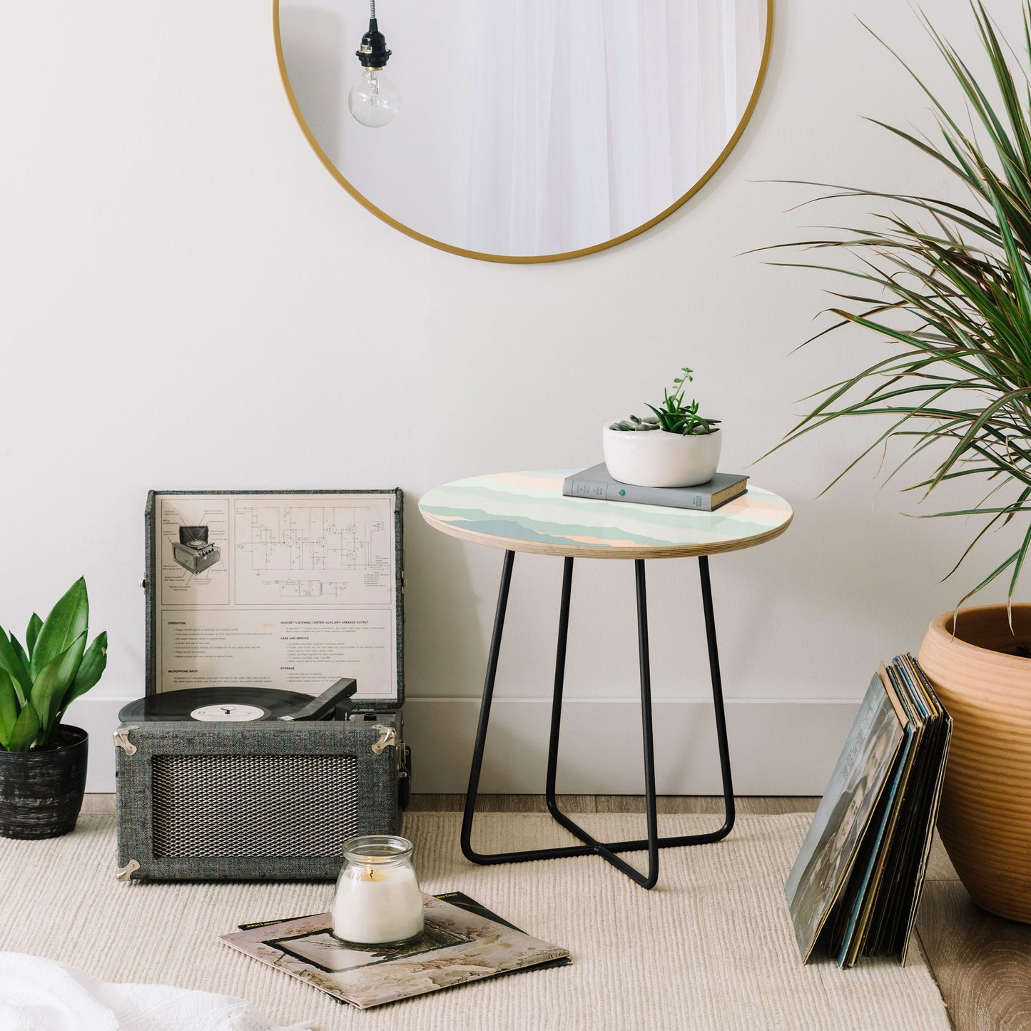 Iveta Abolina Desert Sage Dunes Round Side Table