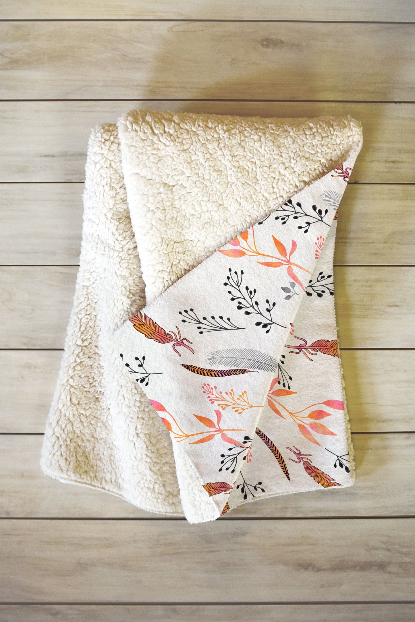 Iveta Abolina Feather Roll Fleece Throw Blanket