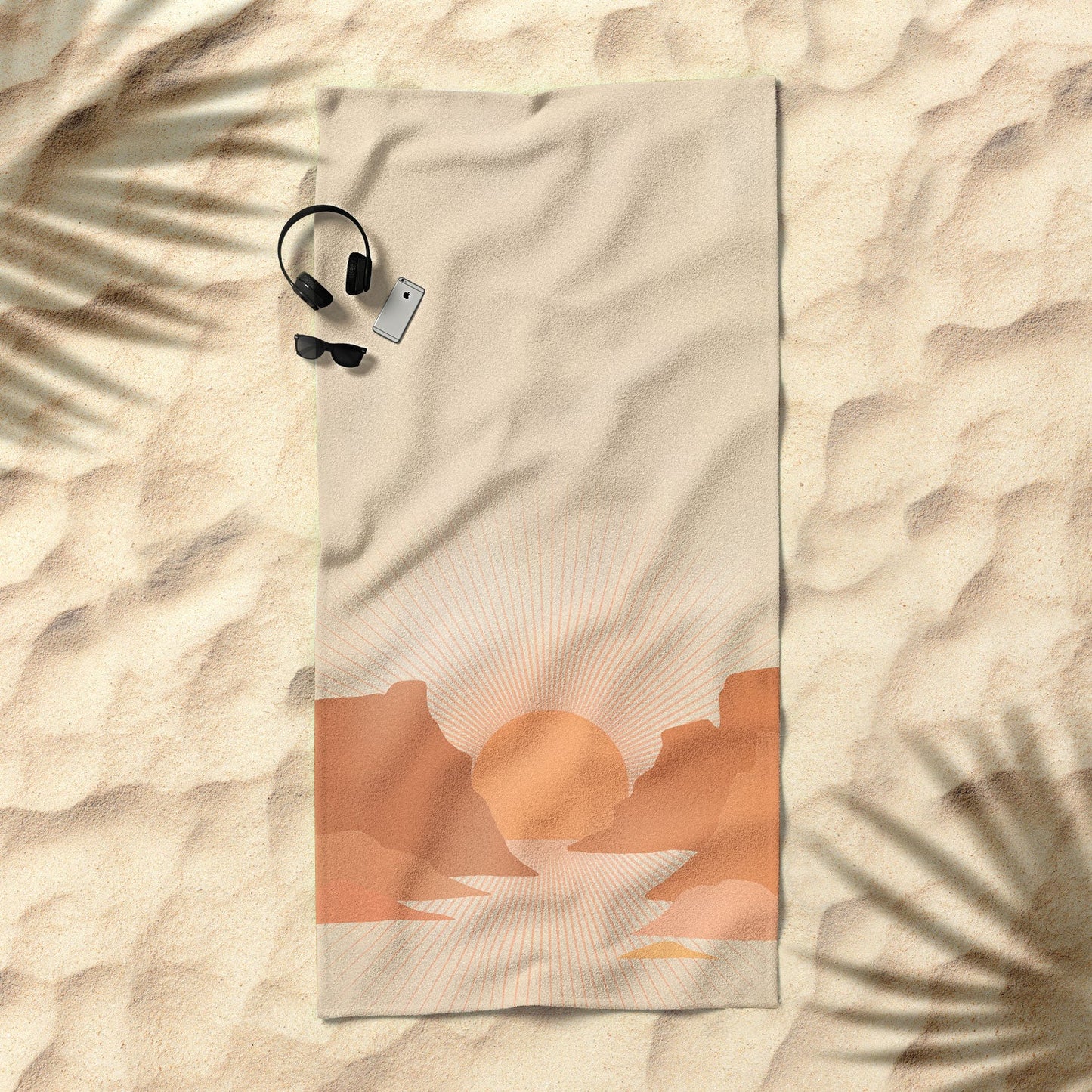 Iveta Abolina Valley Sunset Coral Beach Towel