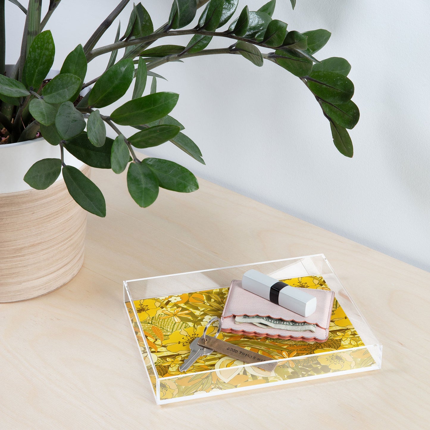Jacqueline Maldonado 1970s floral watercolor Acrylic Tray