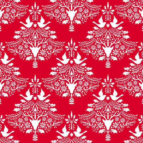 Jacqueline Maldonado Christmas Paper Cutting Red Shower Curtain