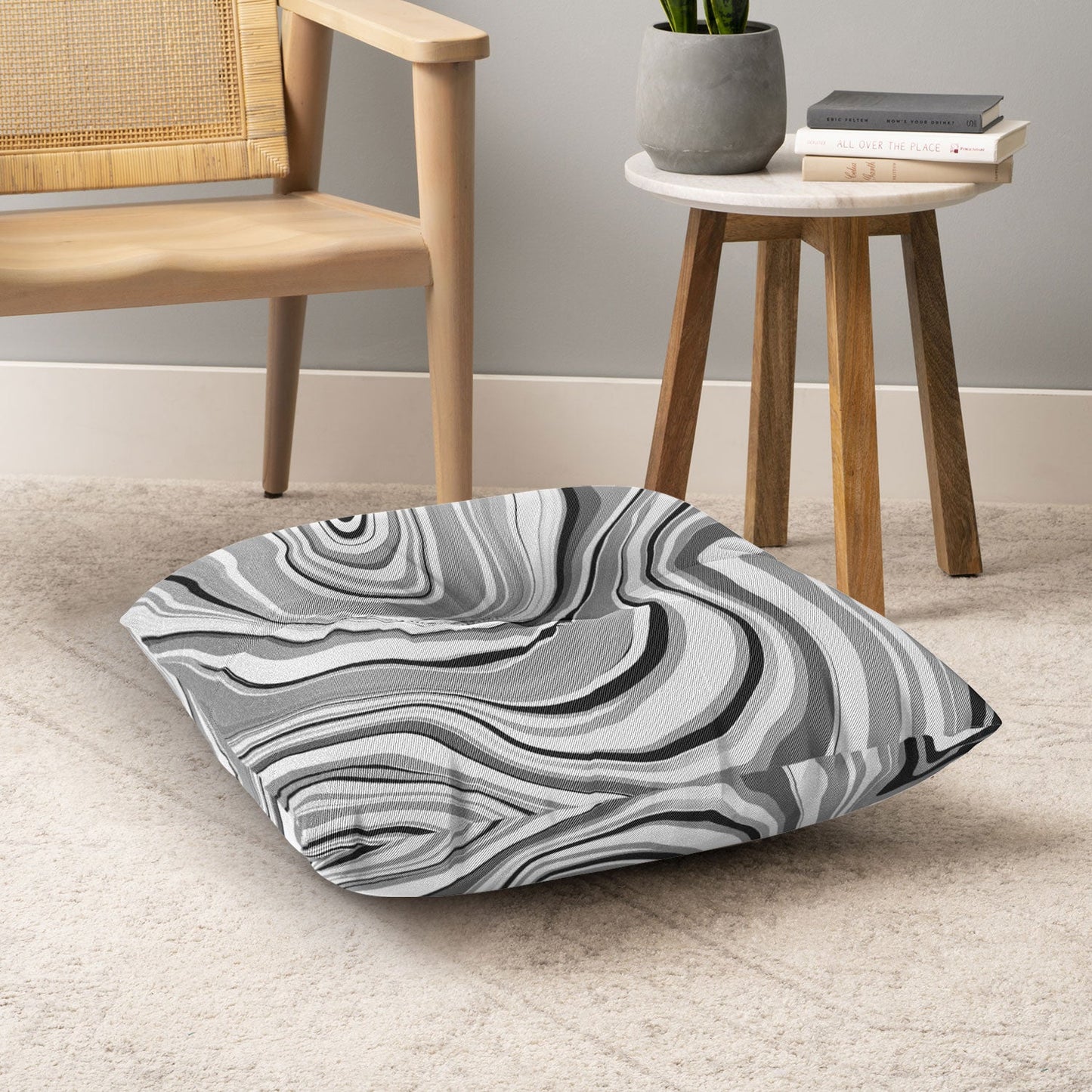 Jacqueline Maldonado Marble Grey Floor Pillow Square