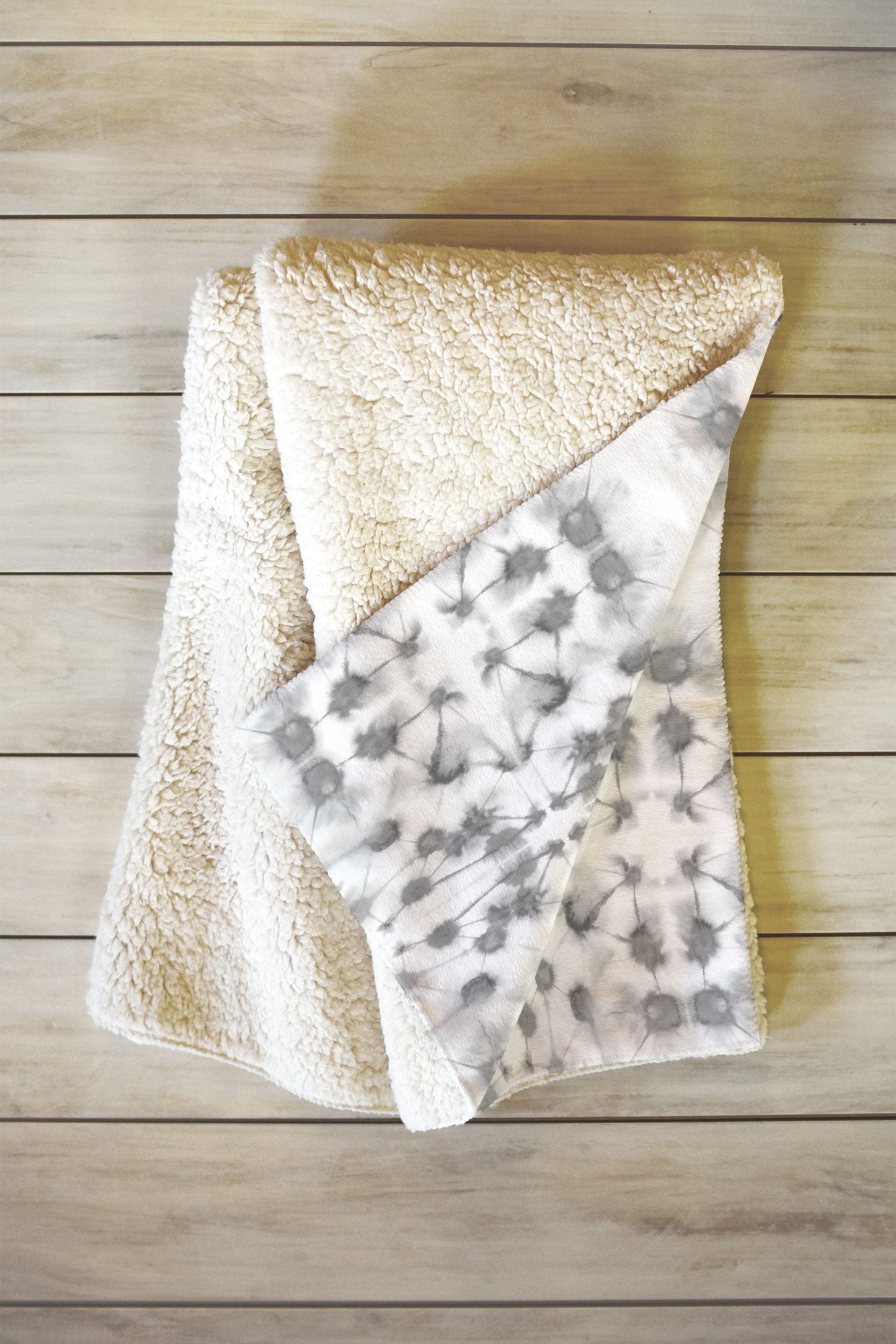 Jacqueline Maldonado Mirror Dye Light Grey Fleece Throw Blanket