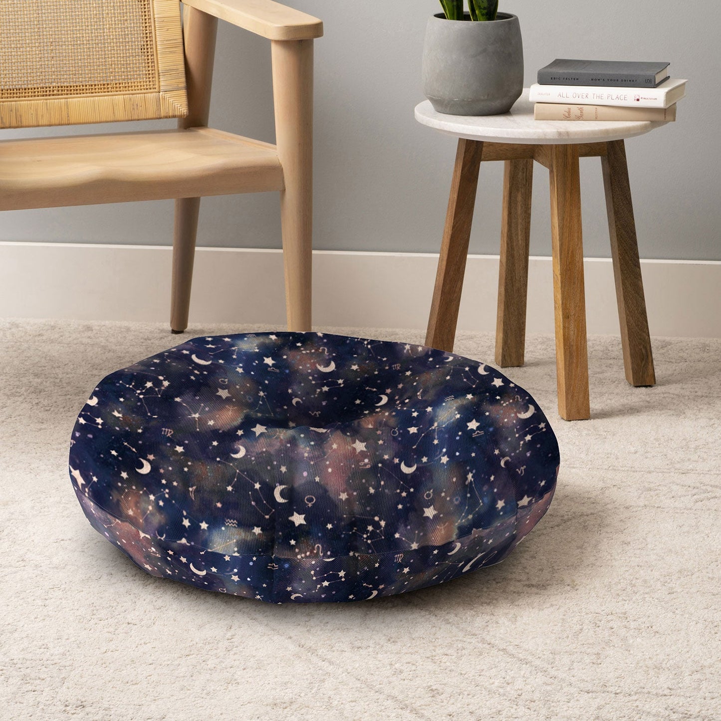 Jacqueline Maldonado Zodiac Rose Gold Floor Pillow Round