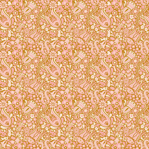 Jenean Morrison Floral Fair in Gold Shower Curtain