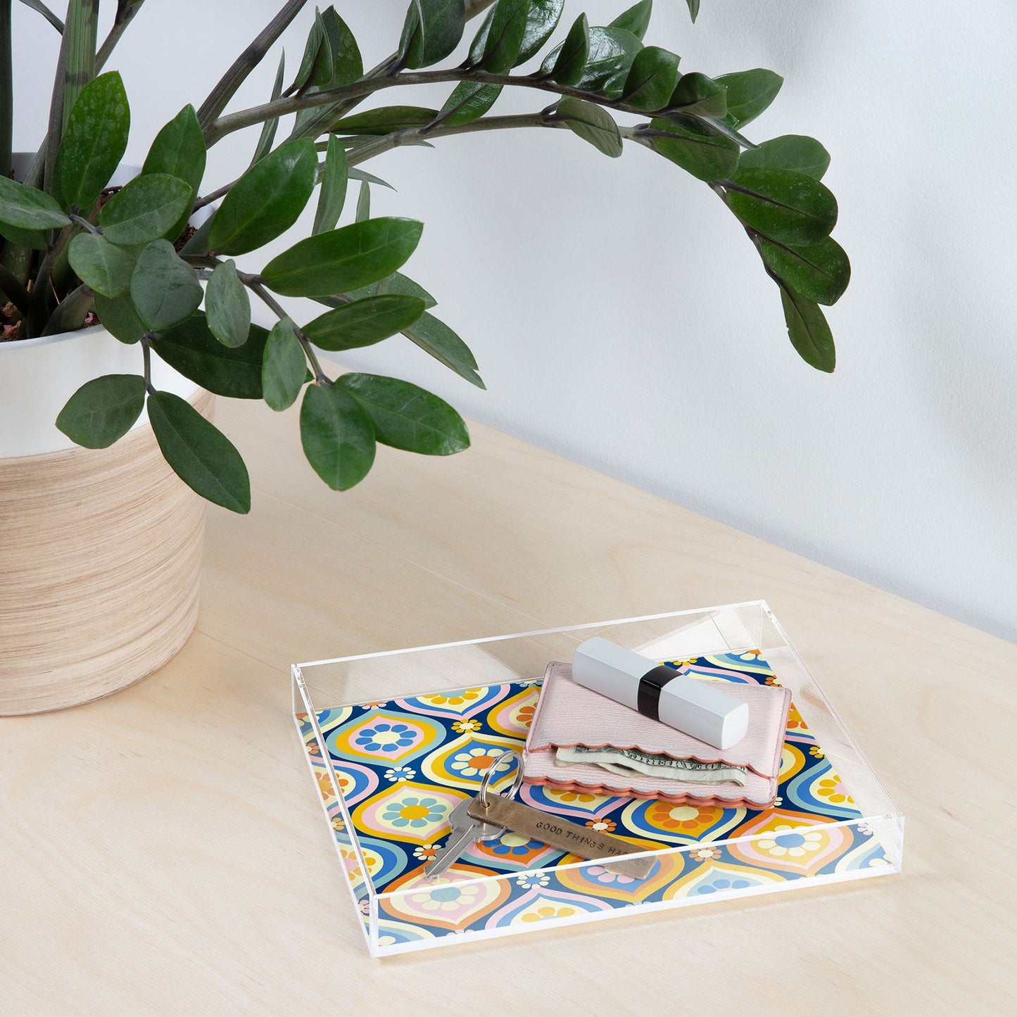 Jenean Morrison Ogee Floral Acrylic Tray