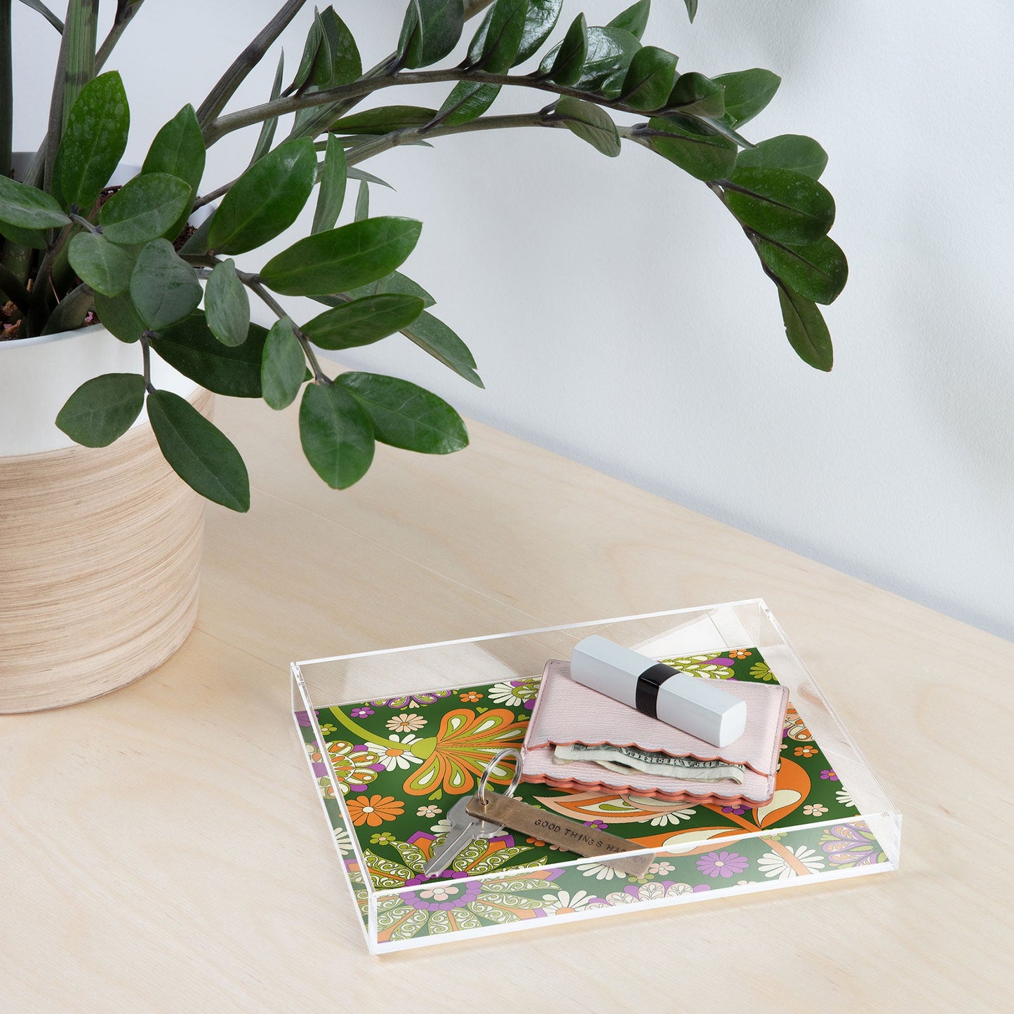 Jenean Morrison Perennial Garden Green Acrylic Tray